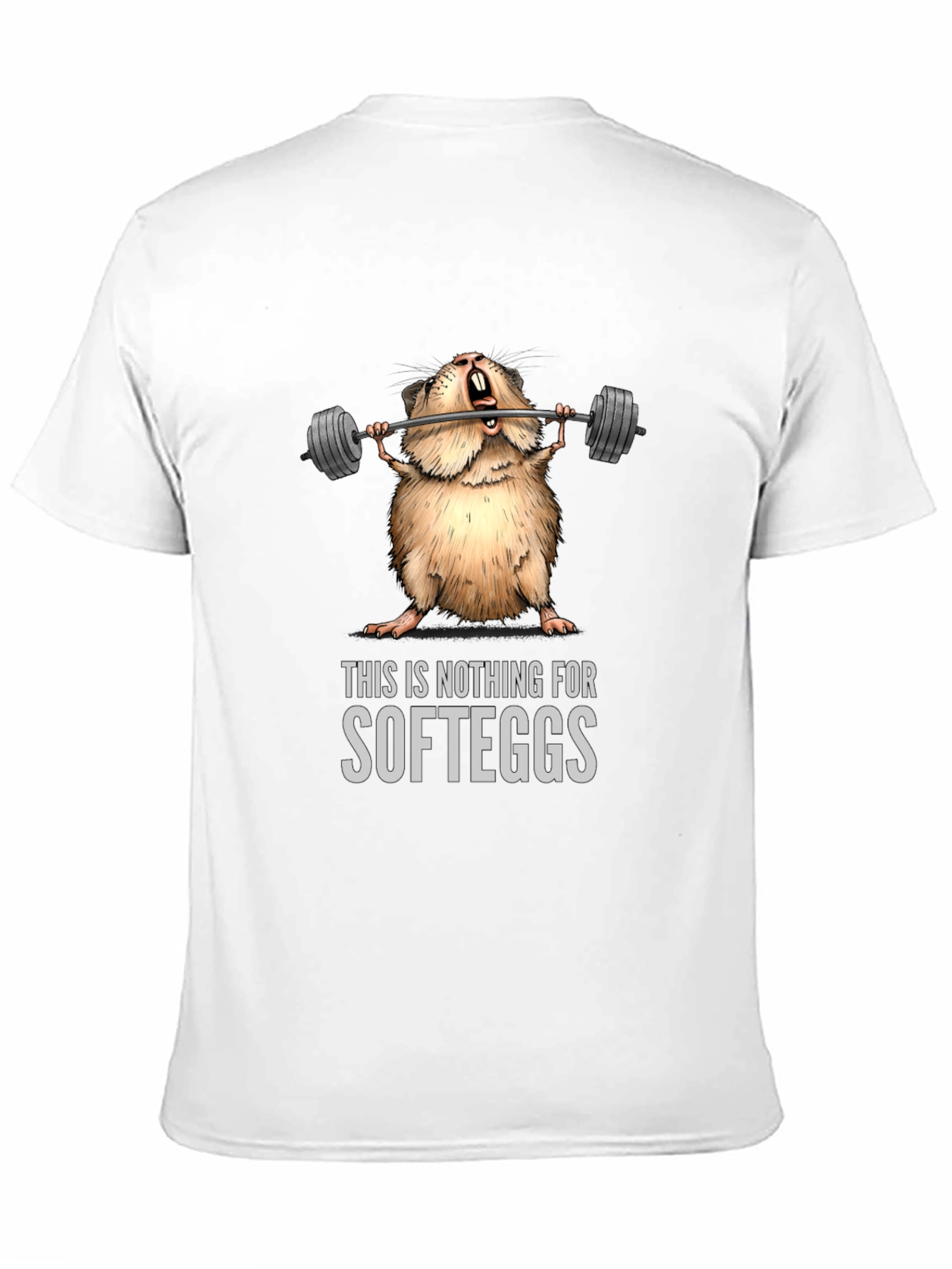 Black Weightlifting Hamster T-Shirt - Nothing for Softeggs view 11