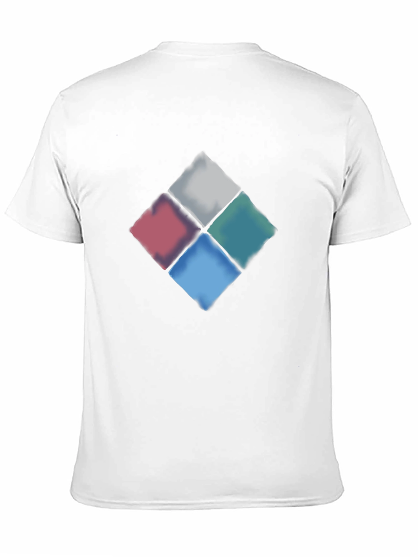 Black Colorful Diamond Pattern Black T-Shirt view 11