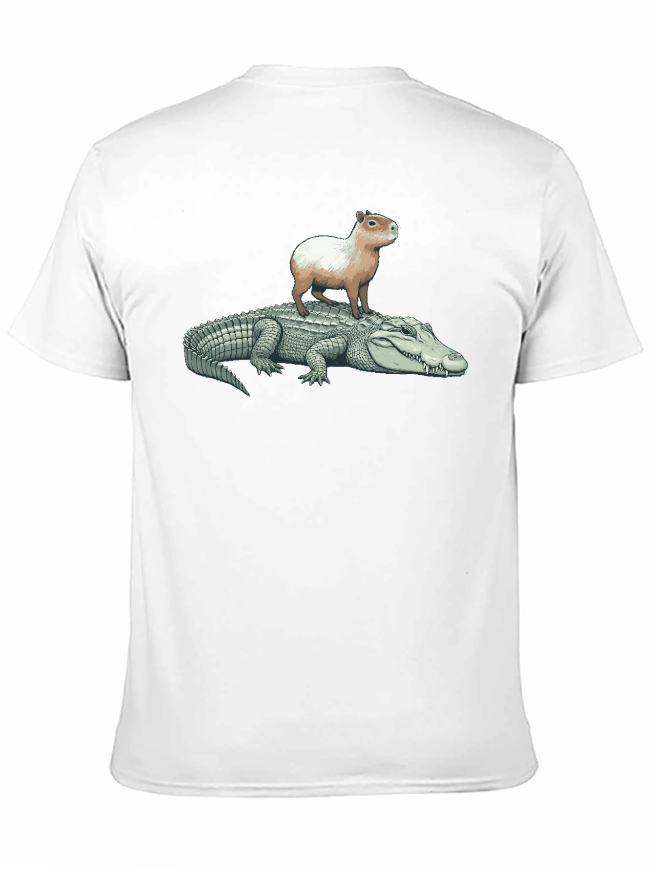 Black Capybara Riding Alligator T-Shirt view 11