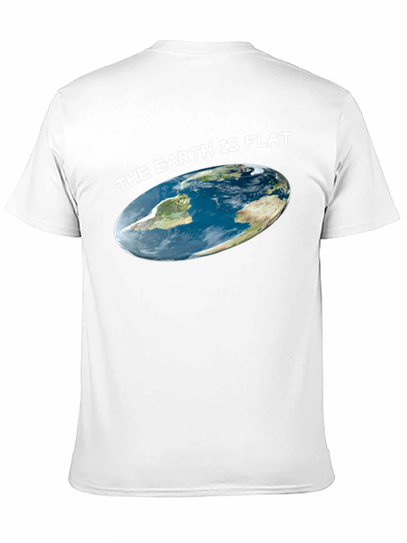Black Flat Earth T-Shirt: Novelty Graphic Tee view 11