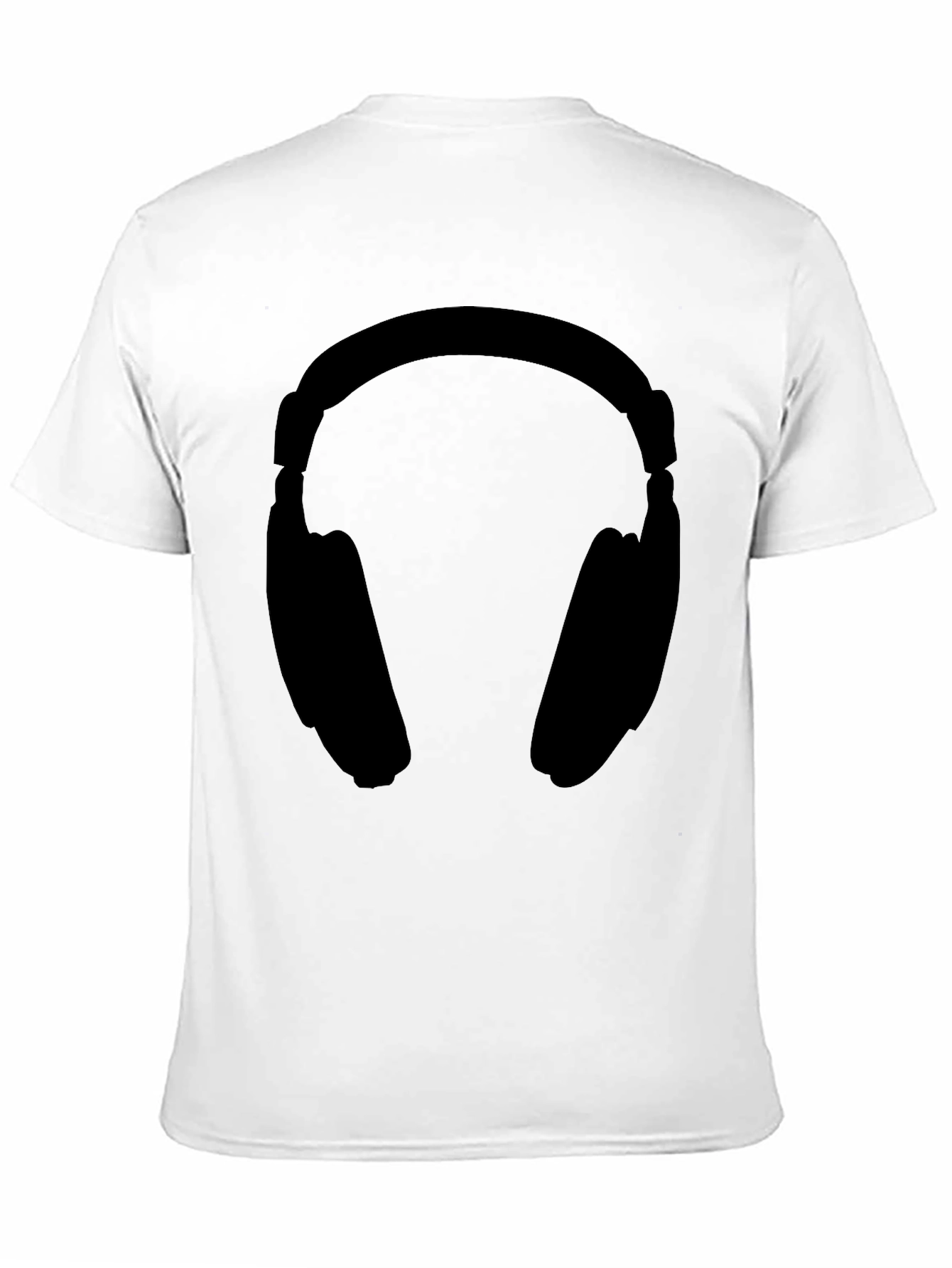 Black Headphone Graphic Tee - Black Unisex T-Shirt view 11