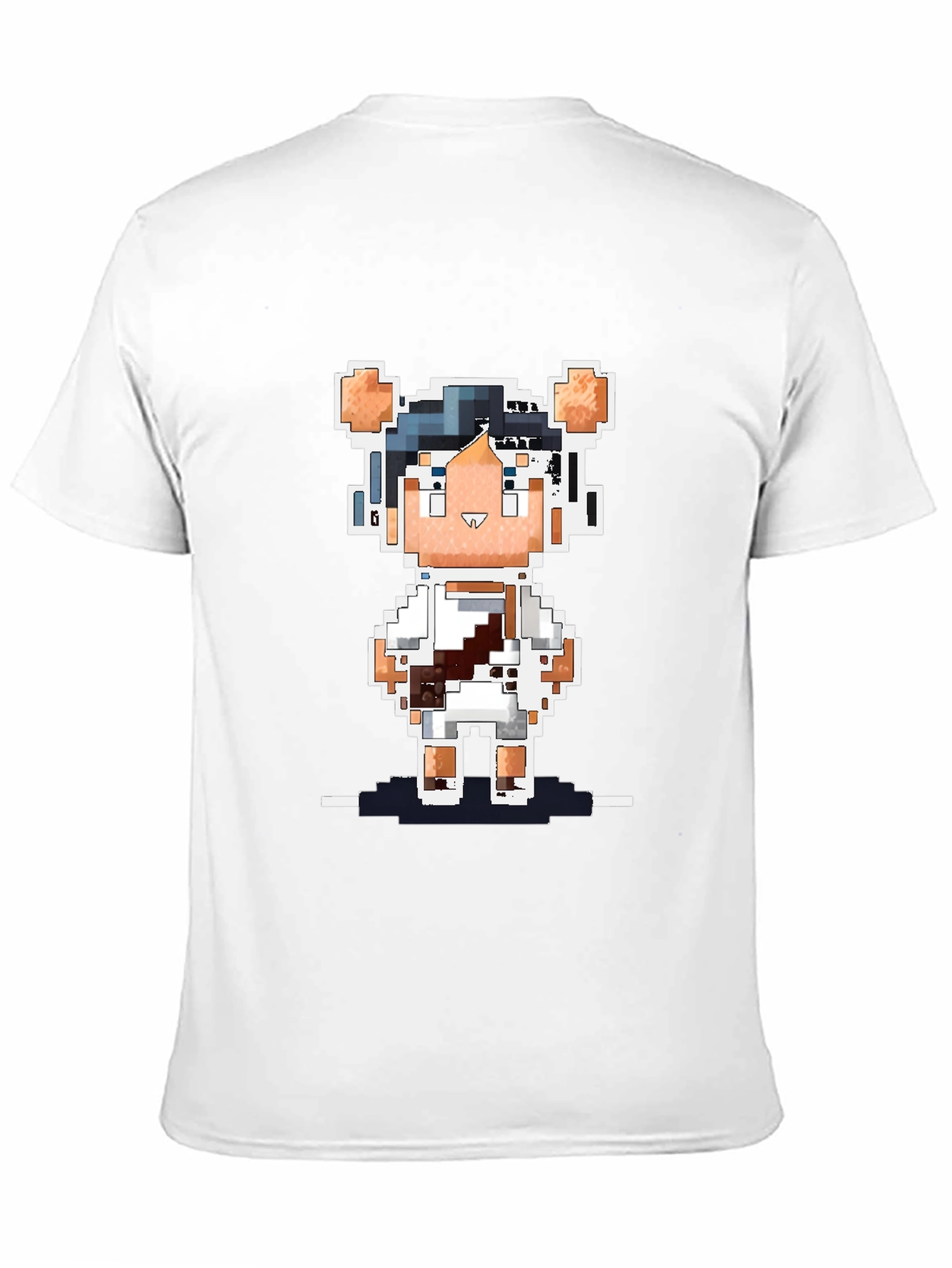 Black Pixel Art Bear Black T-Shirt view 11