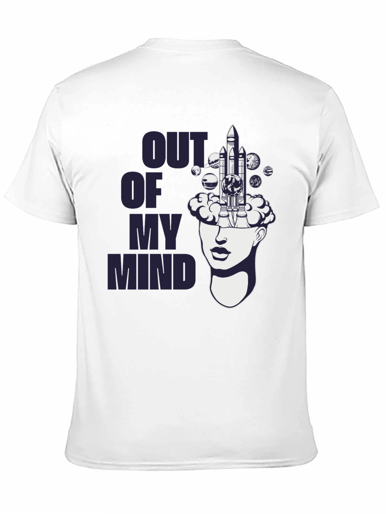 Black Out of My Mind Space Shuttle Graphic T-Shirt view 11