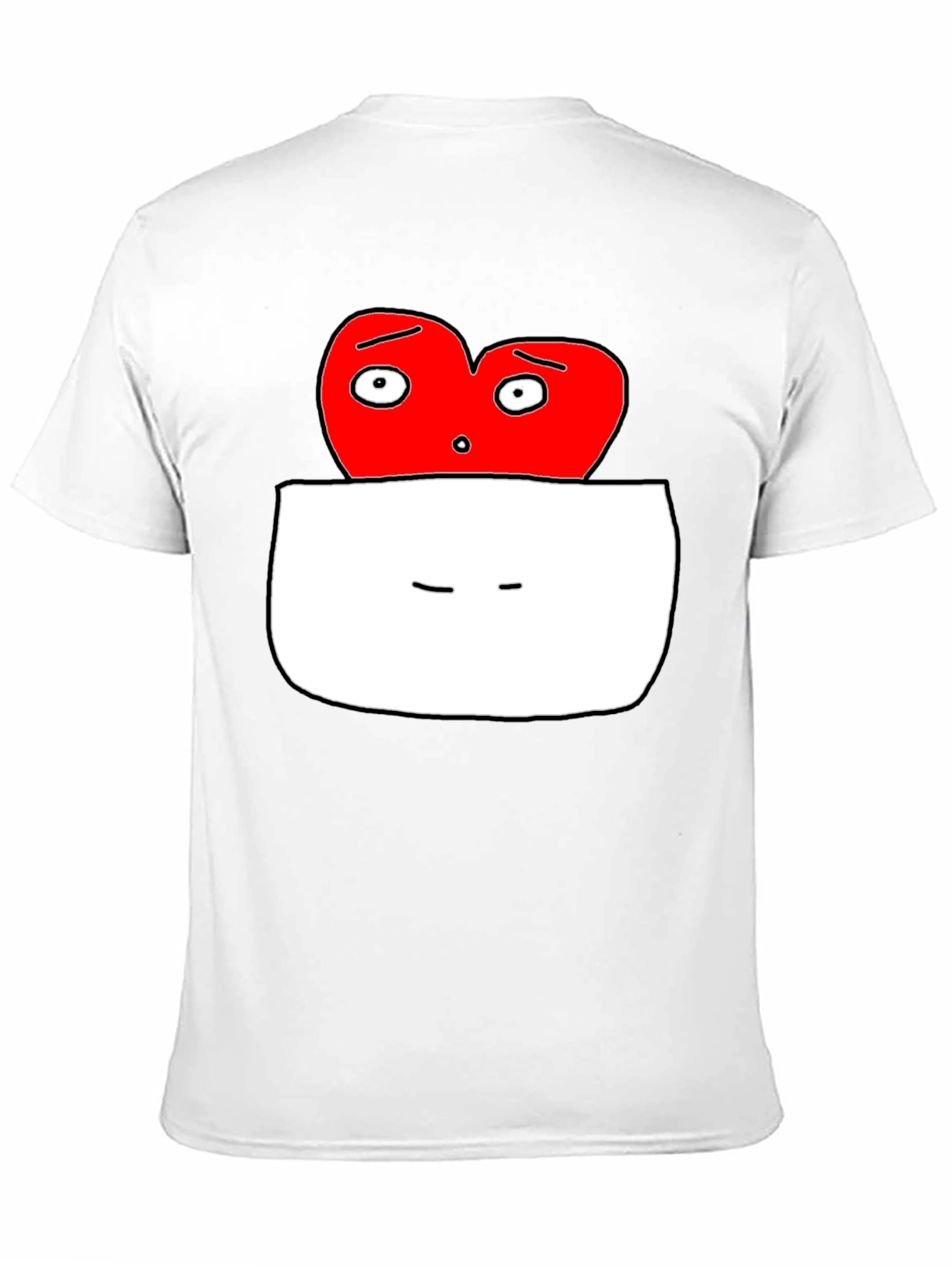 Black Heart Pocket Graphic T-Shirt - Funny Cartoon Tee view 11