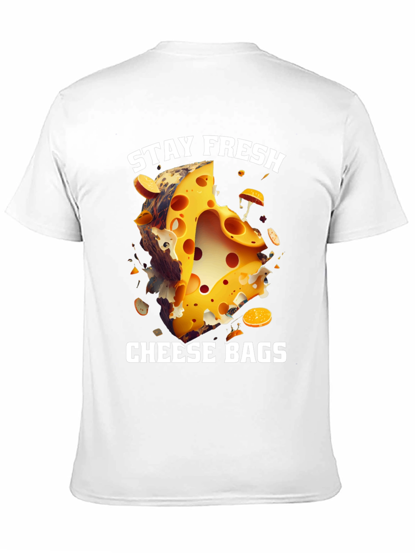 Black Stay Fresh Cheese Bags T-Shirt view 11