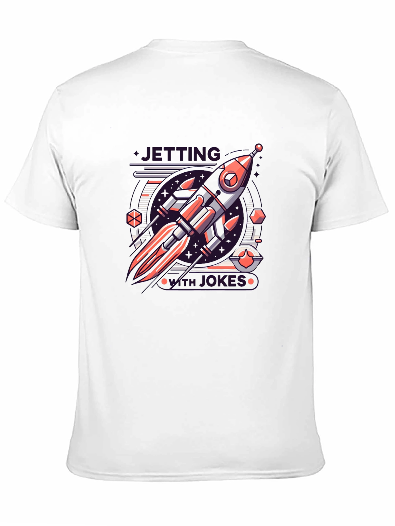 Black Retro Rocket Graphic Tee - Black Cotton Blend T-Shirt view 11