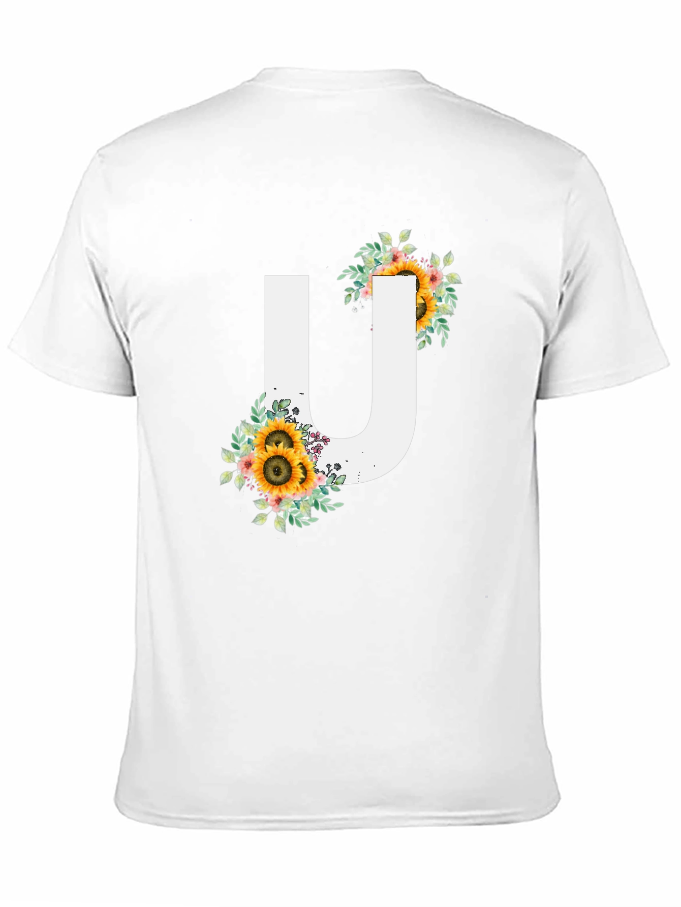 Black Sunflower Letter U Graphic Tee view 11