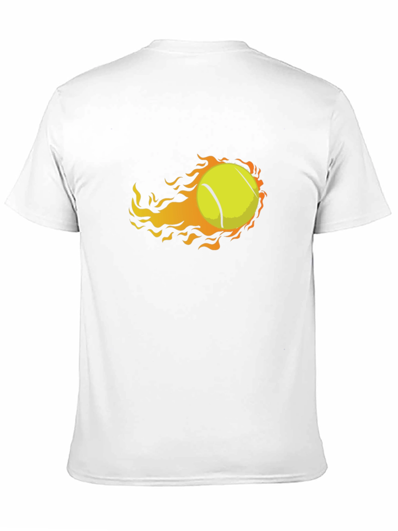 Black Flaming Tennis Ball Graphic Tee - Unique Design view 11