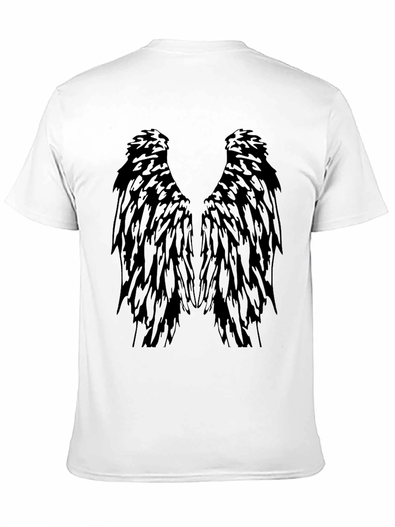 Black Men's Black Feather Wings Graphic Tee view 11