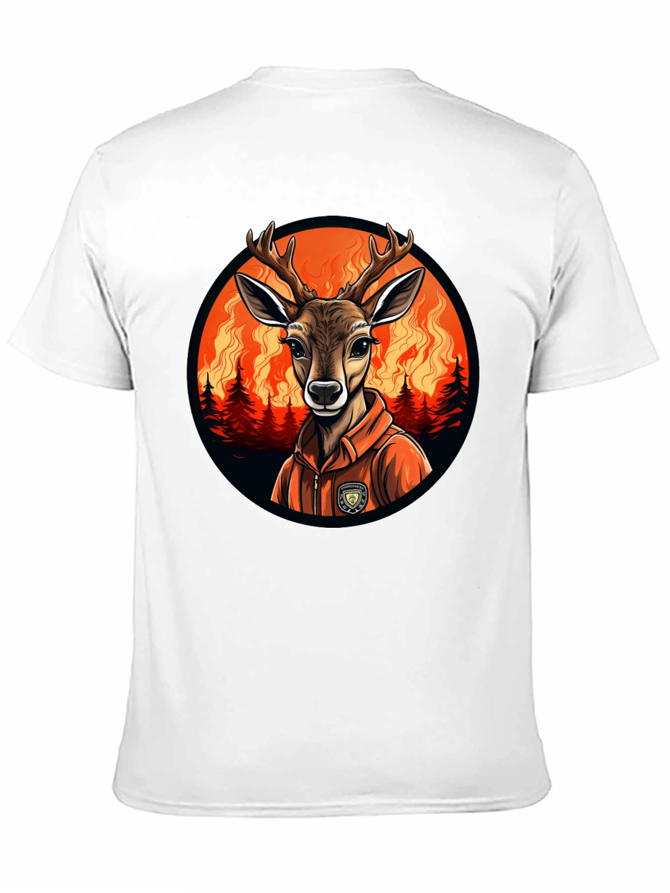 Black Deer Wildfire T-Shirt - Unique Graphic Tee view 11