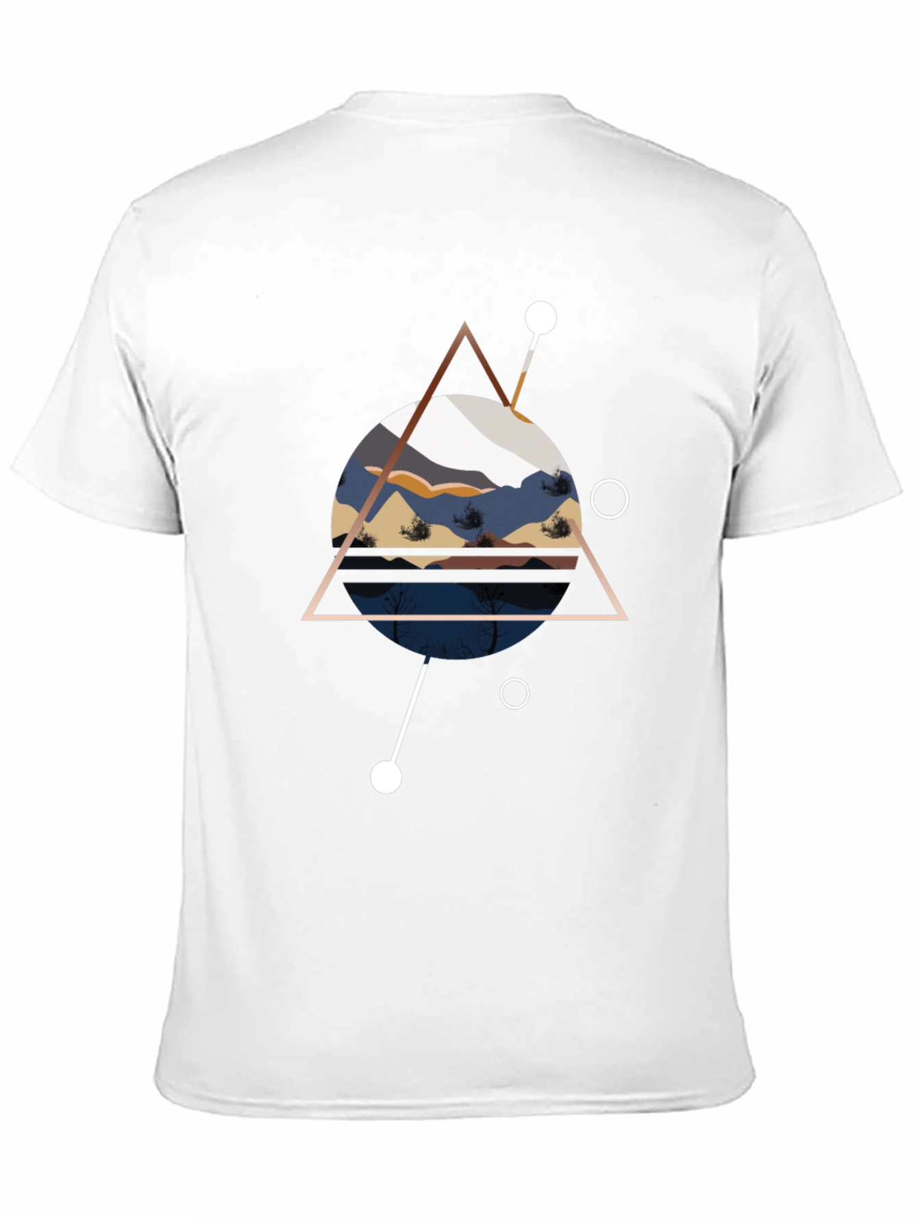 Black Geometric Mountainscape Black T-Shirt view 11