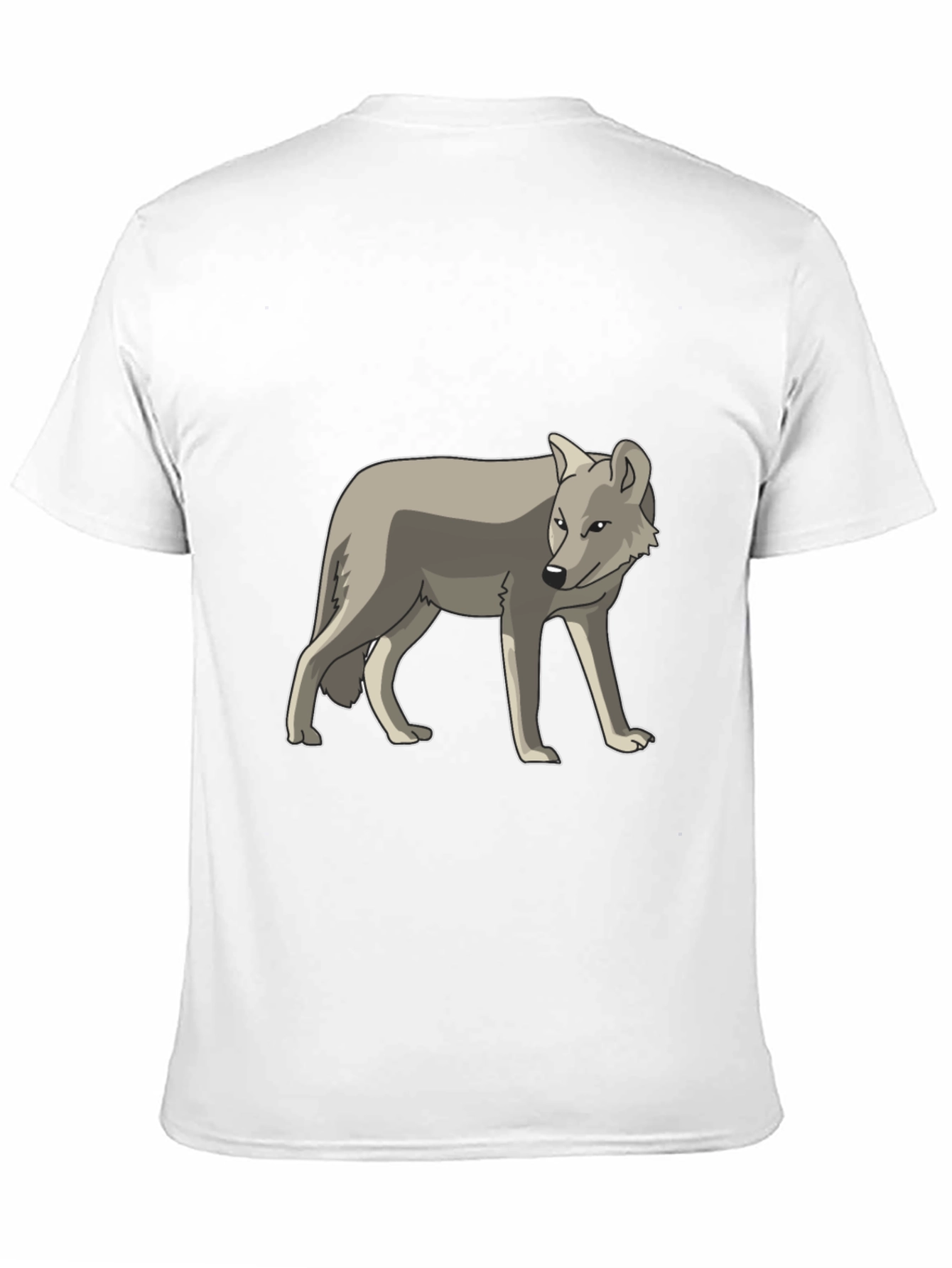 Black Cool Gray Wolf Graphic Black T-Shirt view 11