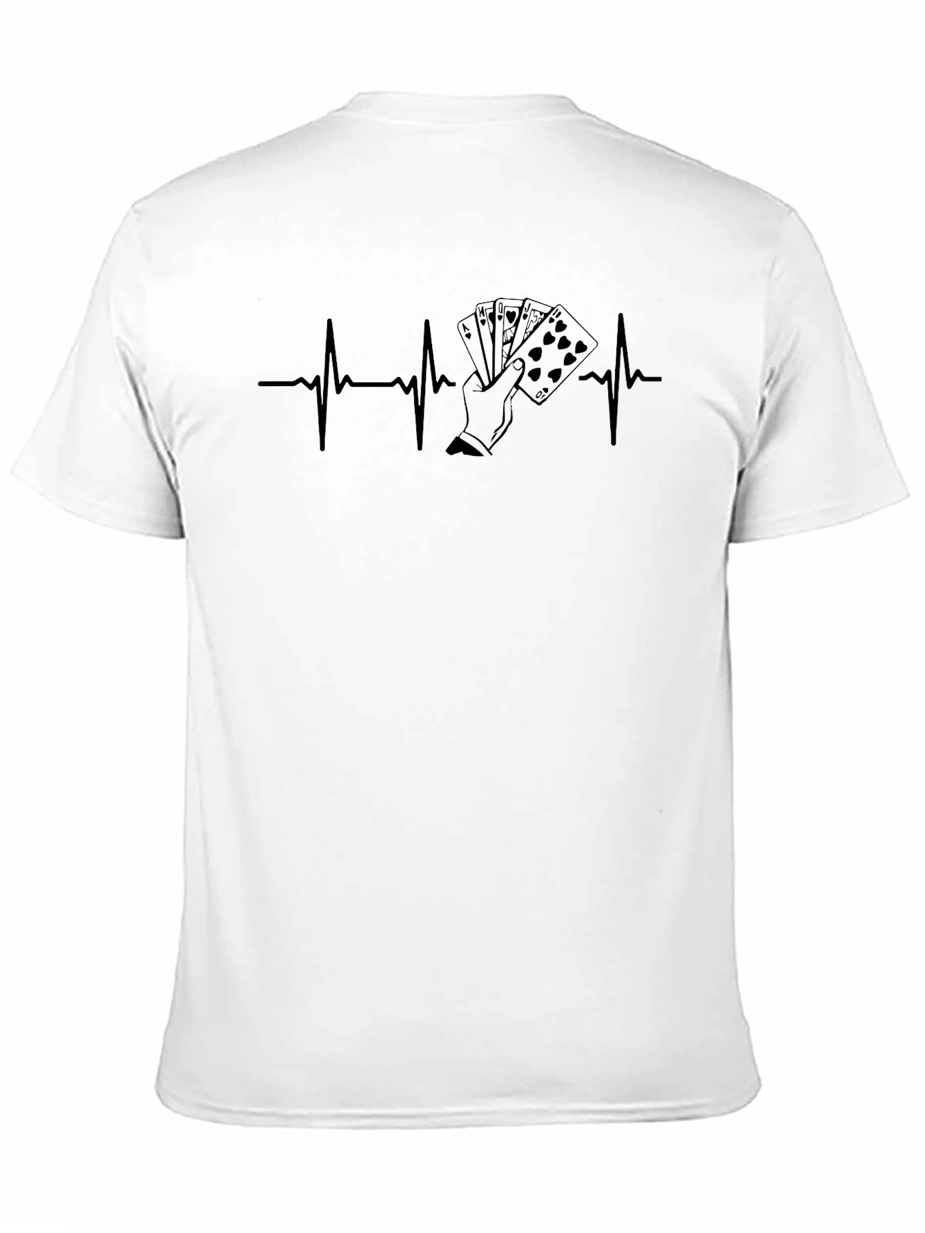 Poker Heartbeat T-Shirt - Black, Casino Player Style - 11