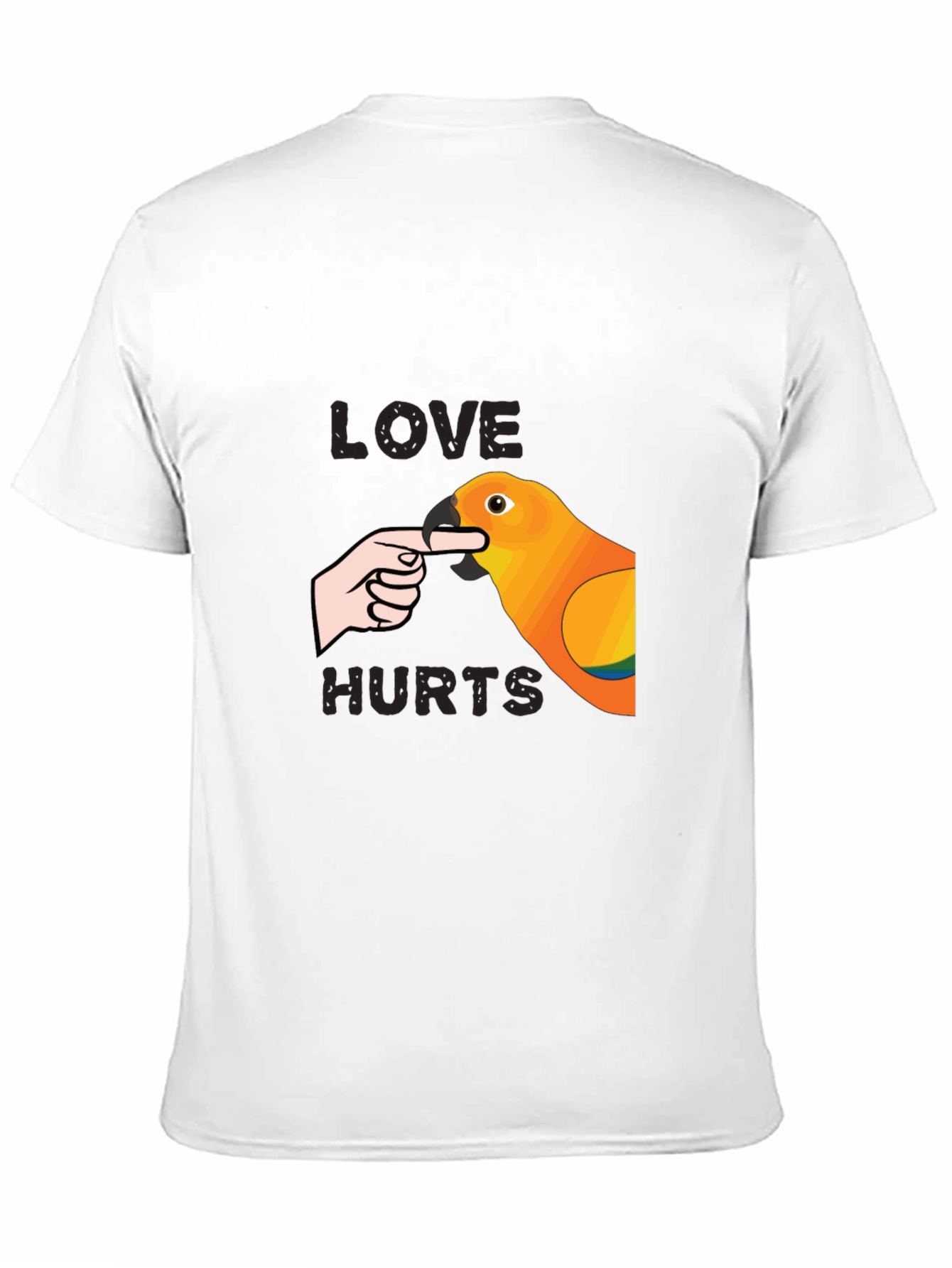 Black Love Hurts Parrot Graphic T-Shirt view 11