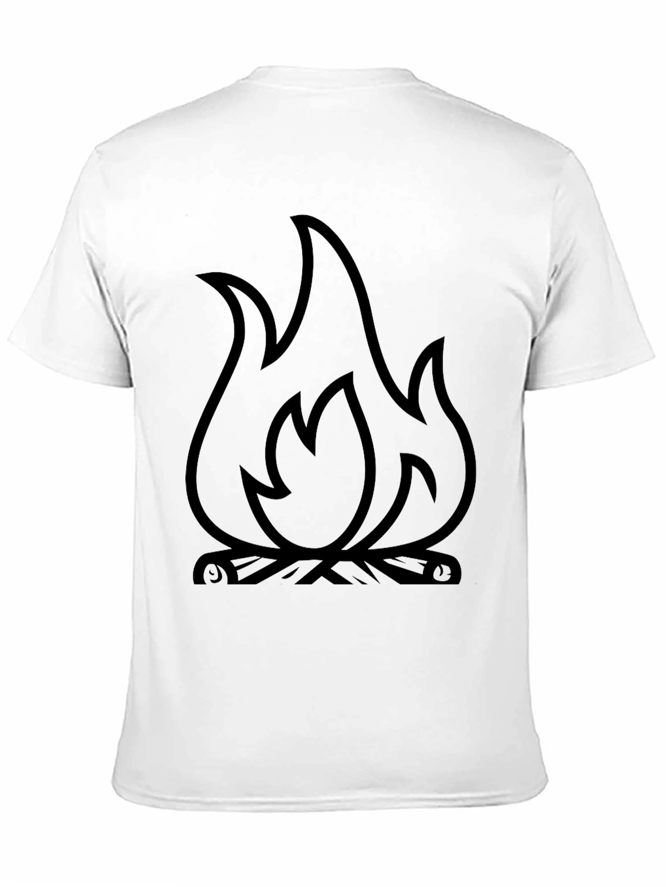 Black Fire Graphic T-Shirt - Black Cotton Blend Tee view 11
