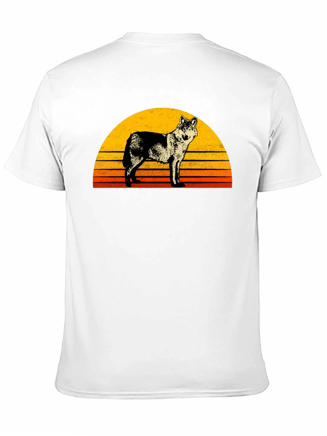 Black Retro Wolf Sunset Graphic Tee - Black view 11