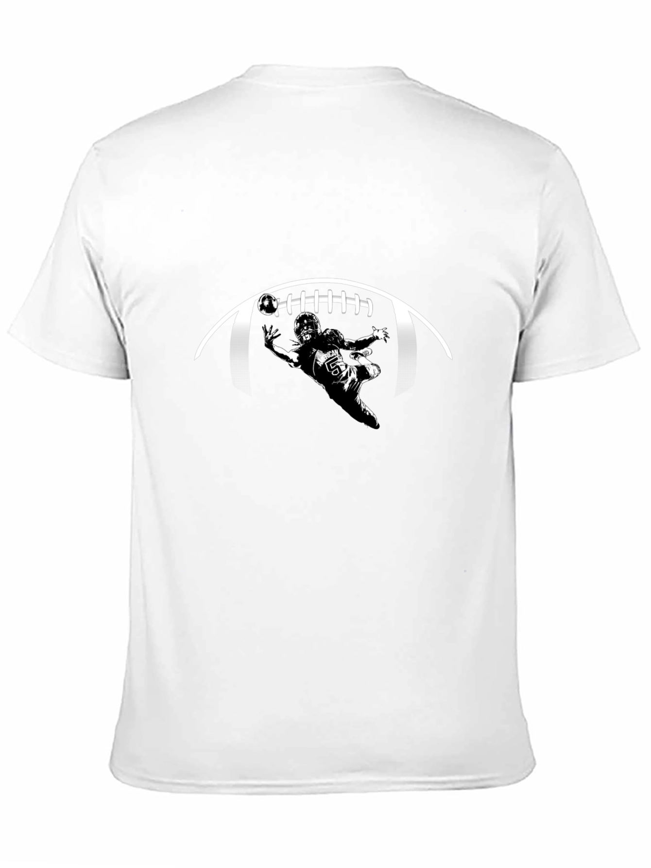 Black Football Player Graphic Print Black T-Shirt view 11