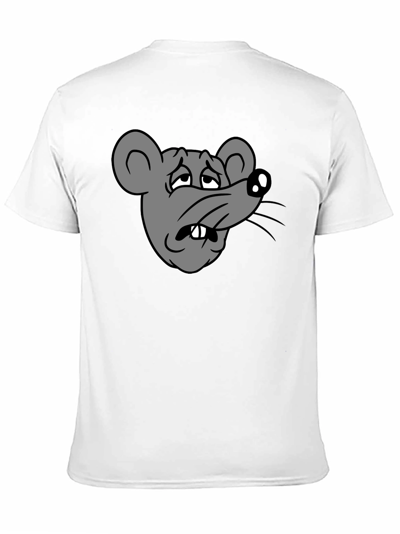 Black Funny Sad Rat Cartoon Graphic Black T-Shirt view 11