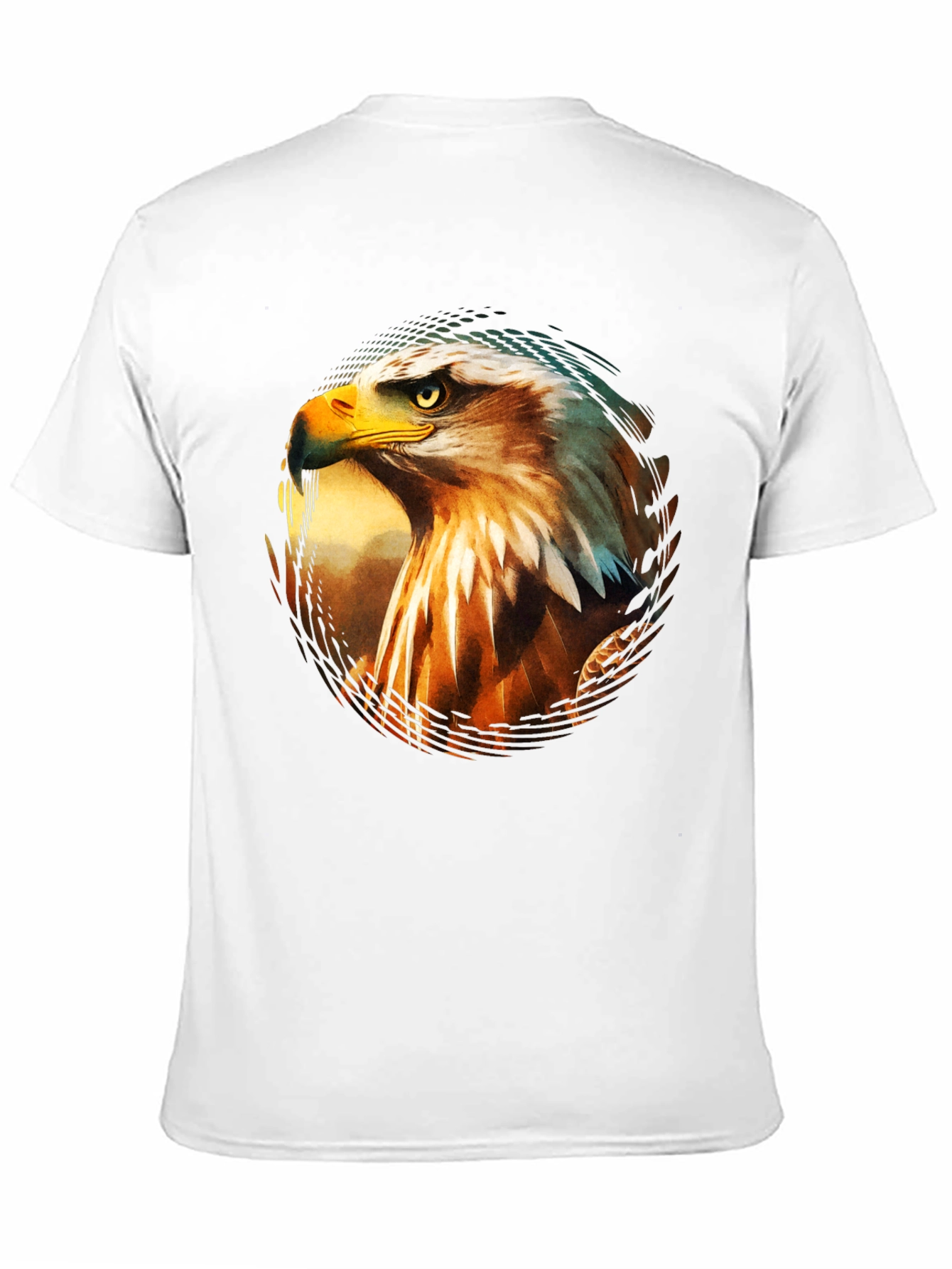 Black Bold Eagle Graphic Print Black T-Shirt view 11