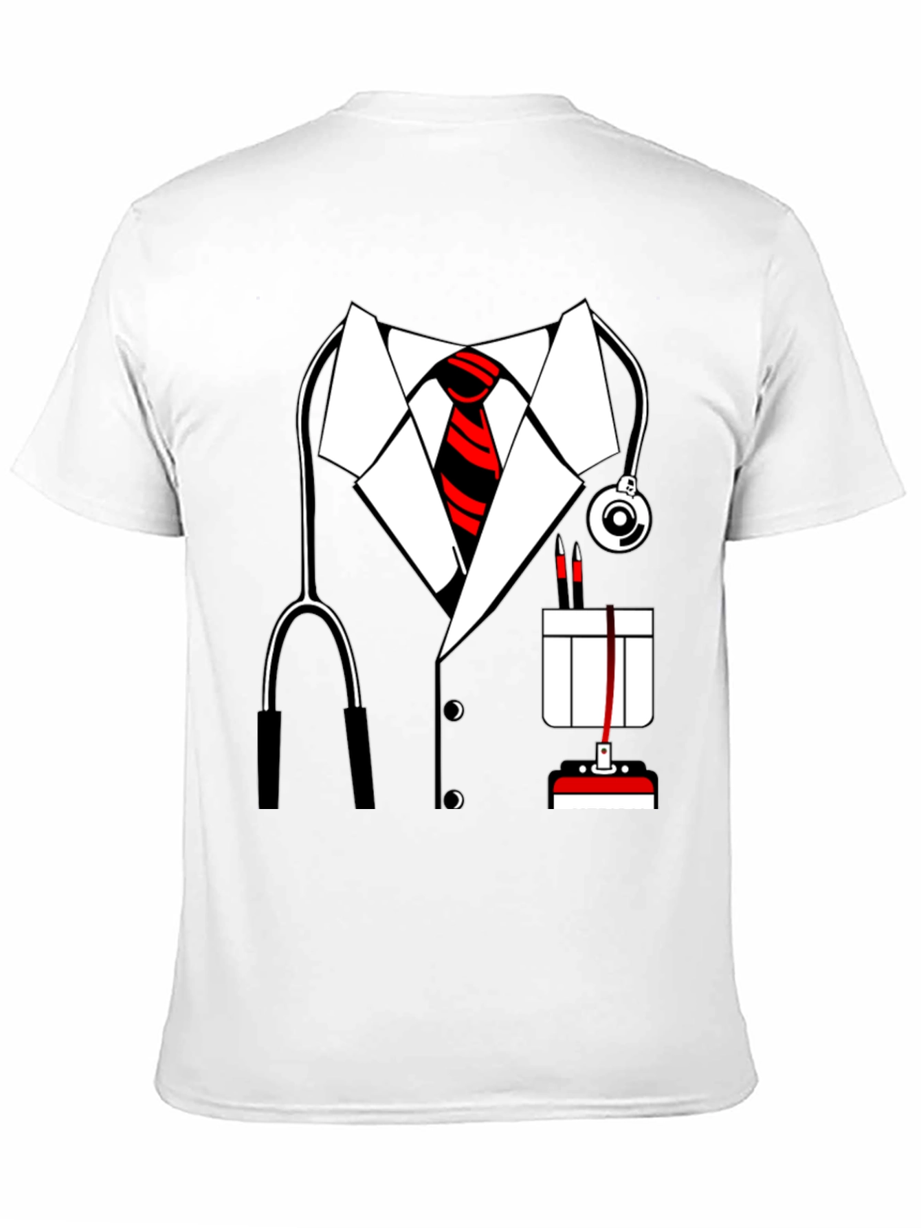 Black Doctor Costume T-Shirt - Funny Medical Dress Up view 11