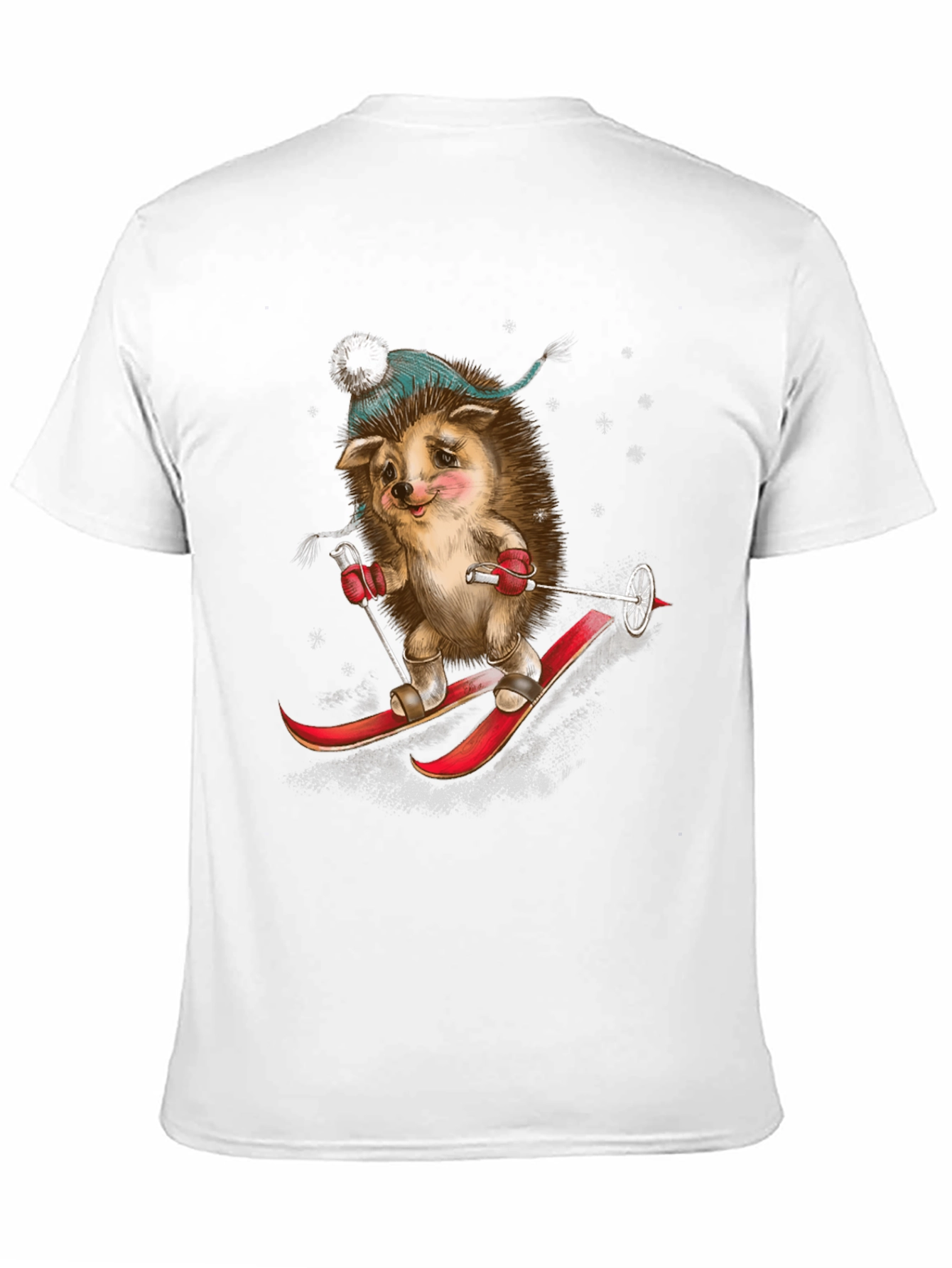 Black Skiing Hedgehog Graphic Tee view 11