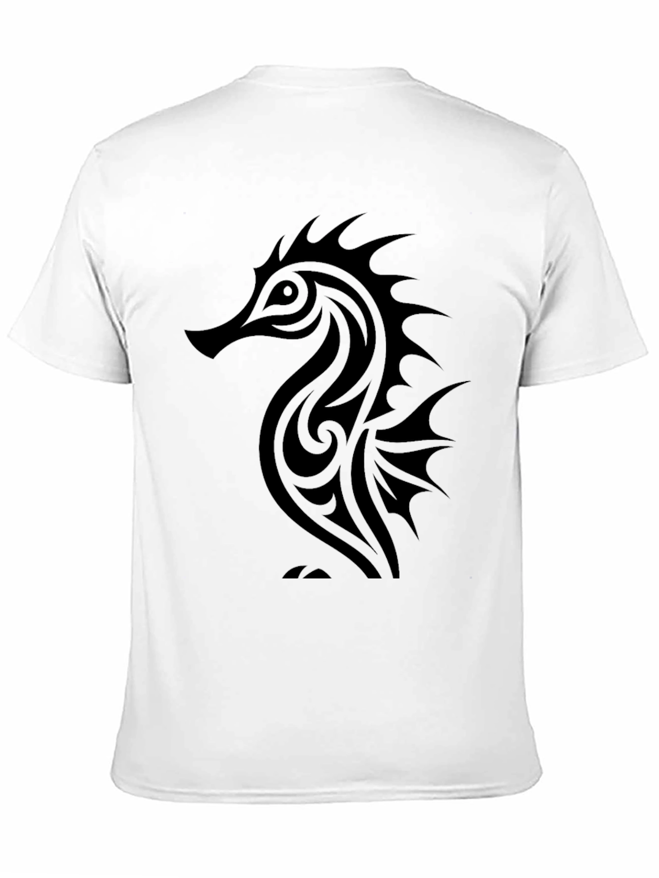 Black Men's Black Seahorse Graphic T-Shirt view 11