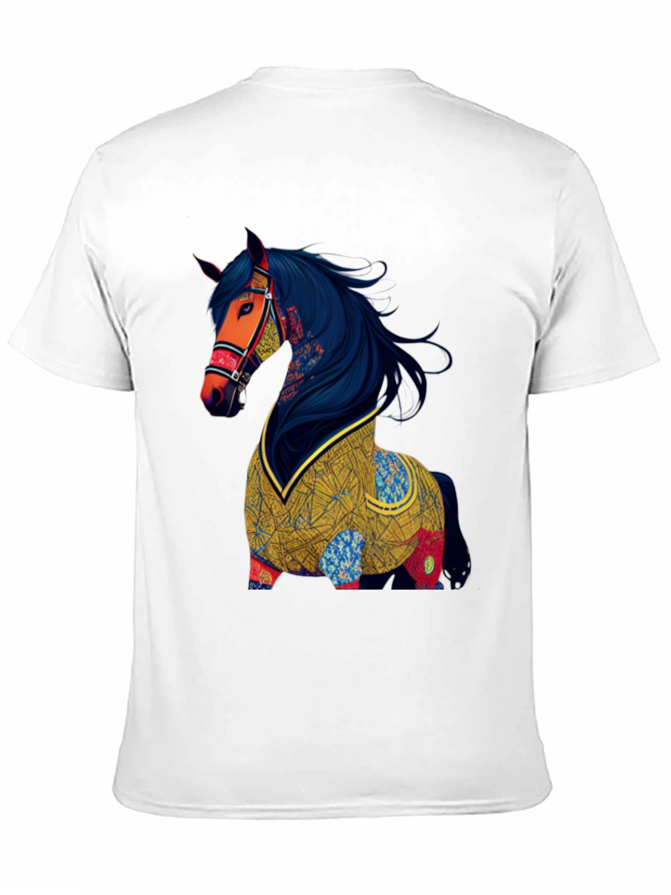 Black Artistic Horse Graphic T-Shirt view 11