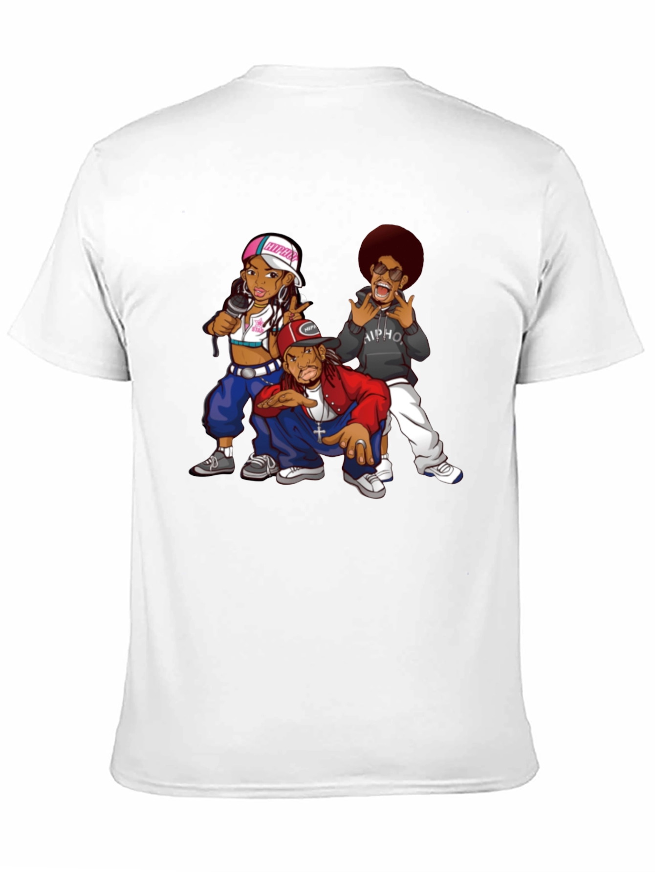Black Cartoon Hip-Hop Group Black T-Shirt view 11