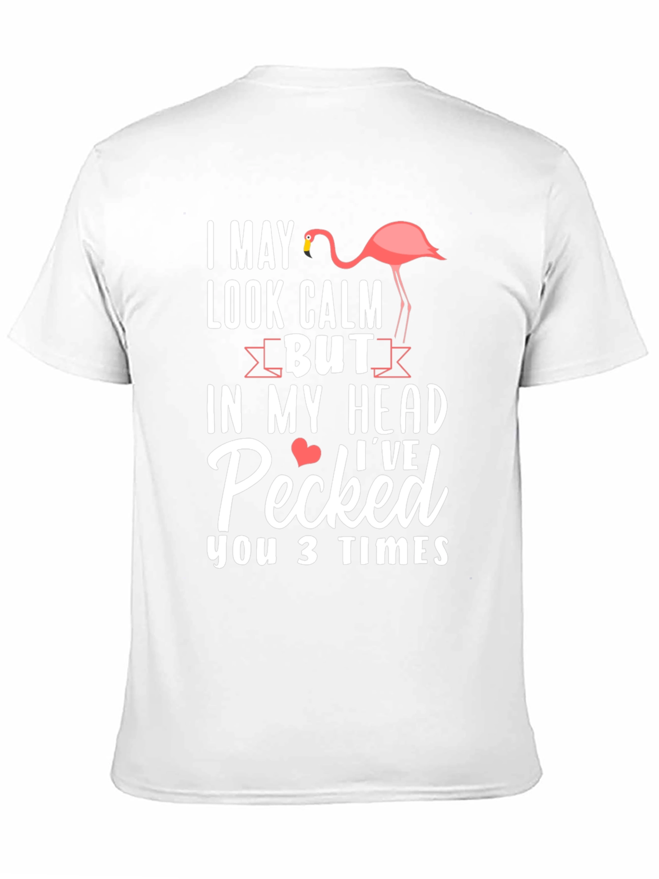 Black Funny Flamingo T-Shirt - Calm But Pecked view 11