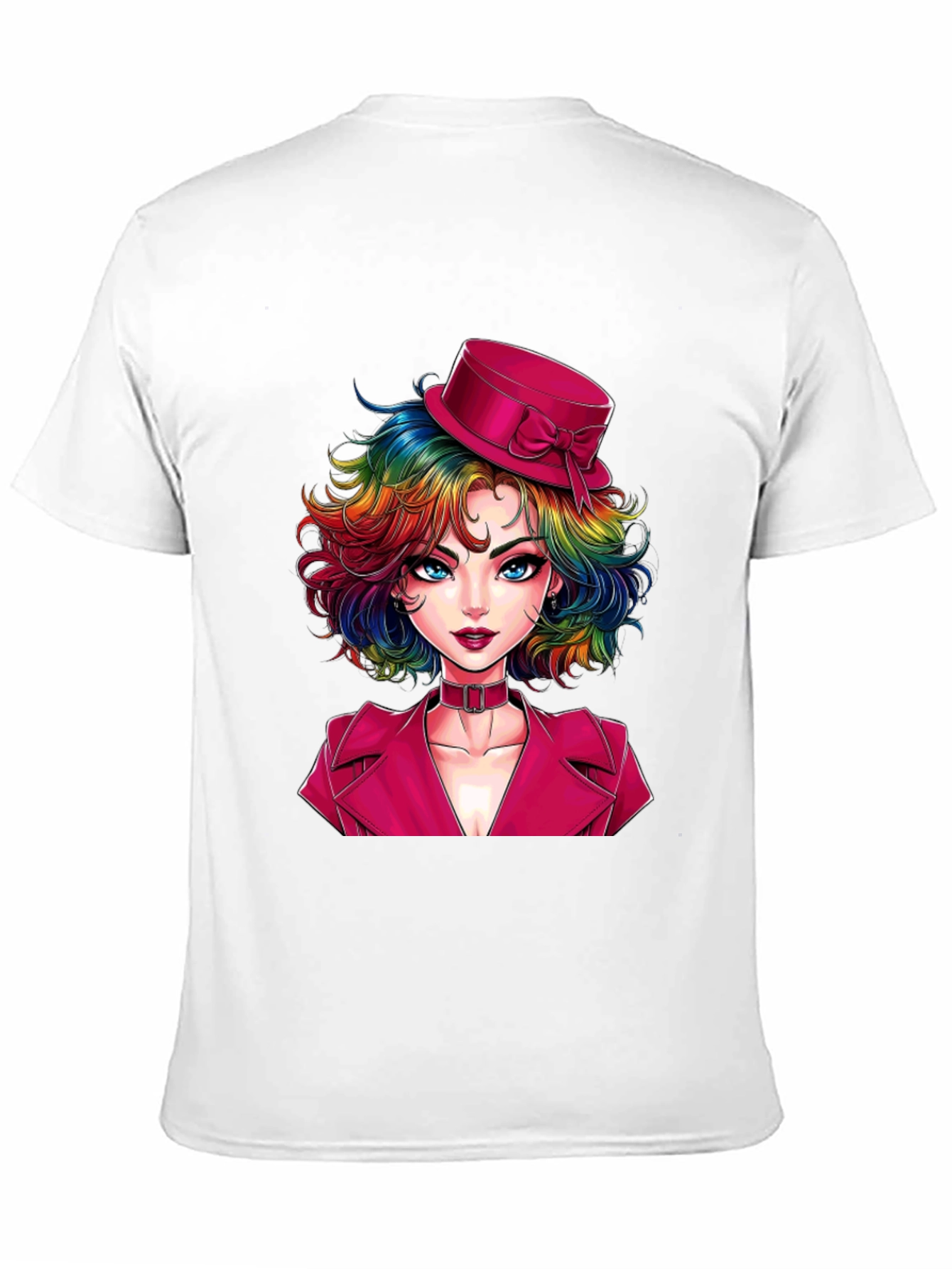 Black Rainbow Hair Girl T-Shirt view 11