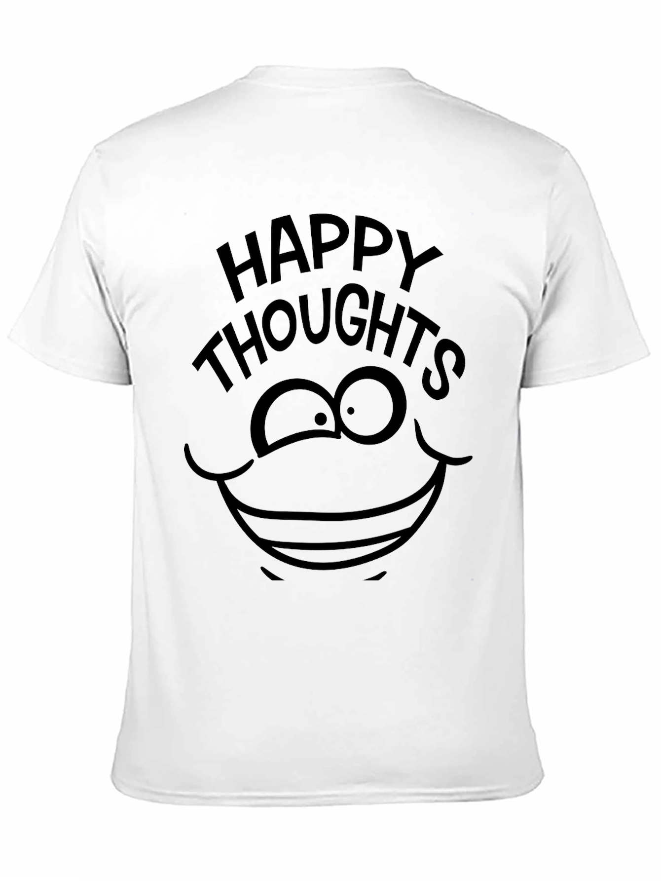Black Happy Thoughts Graphic Tee - Classic Black Humor Shirt view 11