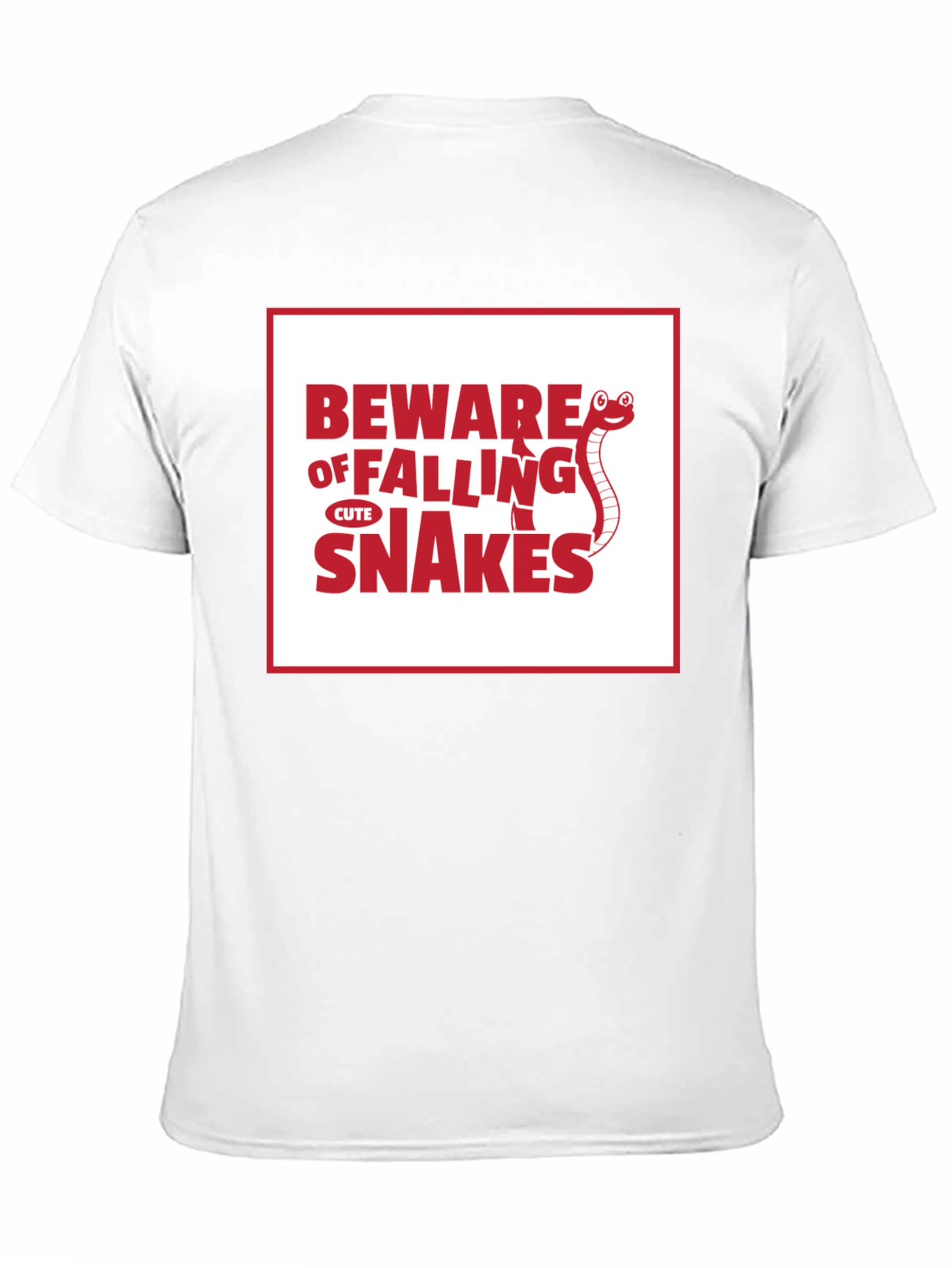 Black Beware of Falling Cute Snakes Graphic T-Shirt view 11