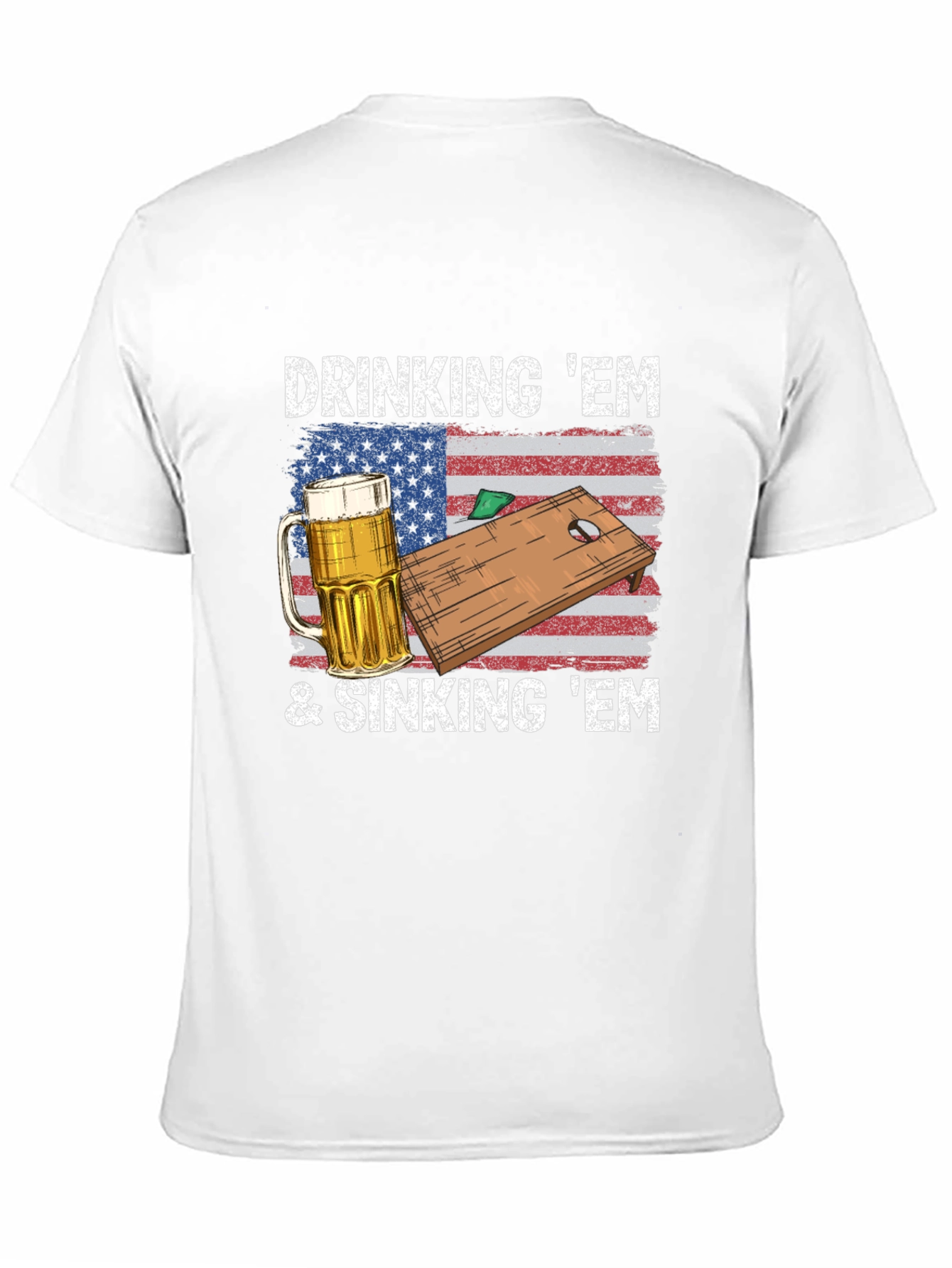 Black Drinking & Sinking 'Em Cornhole T-Shirt view 11