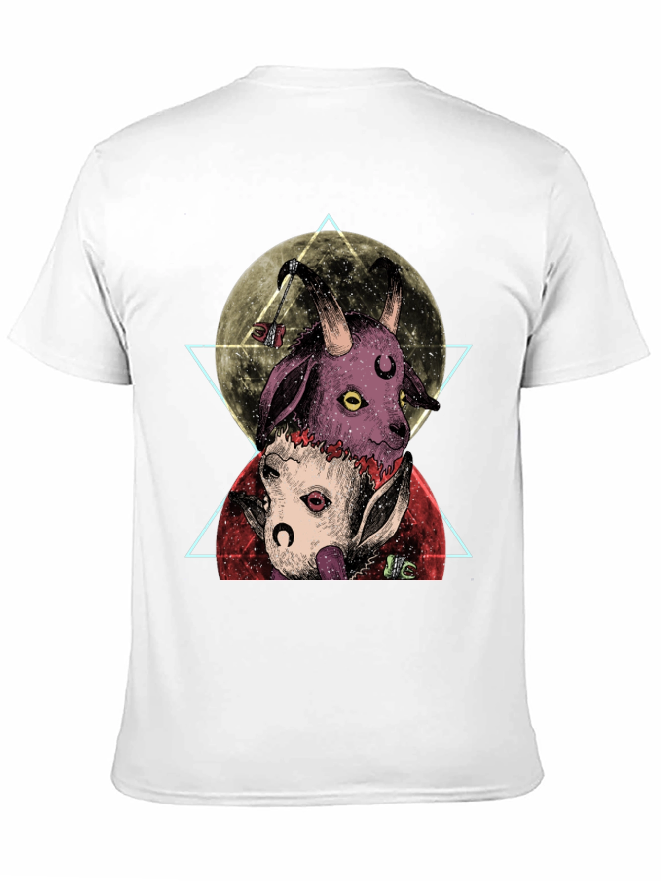 Black Occult Goat Tee: Moonlit Baphomet Design view 11