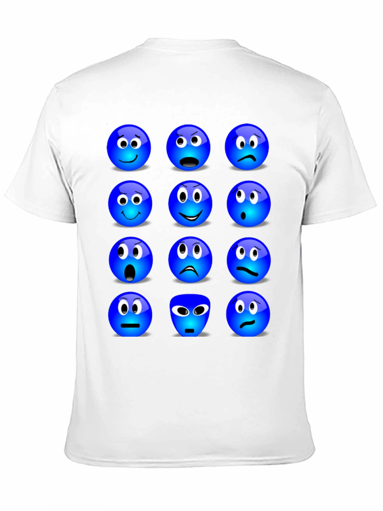 Black Emoji Expressions Graphic T-Shirt view 11