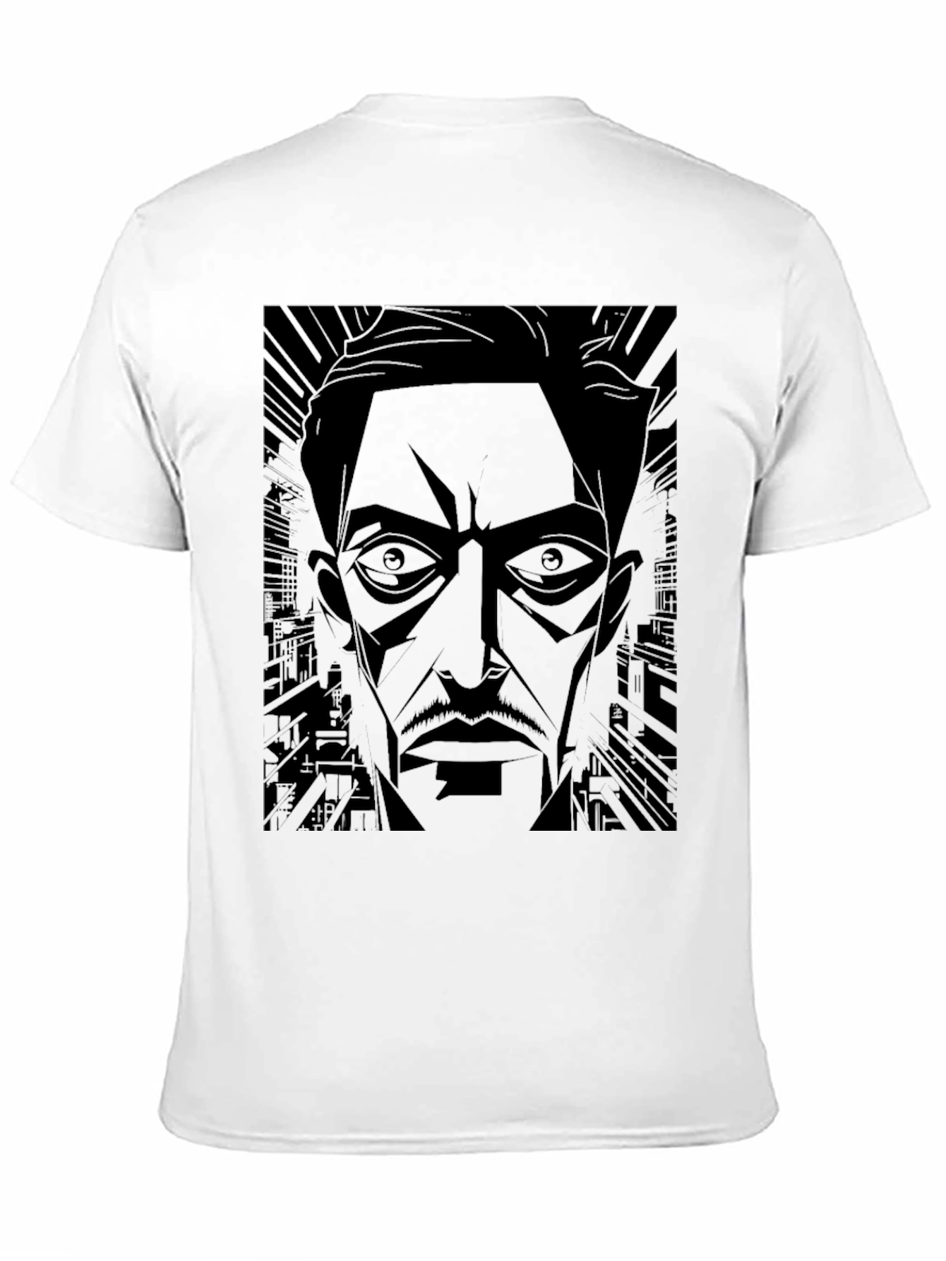 Black Noir Cityscape Graphic T-Shirt - Men's Black Tee view 11