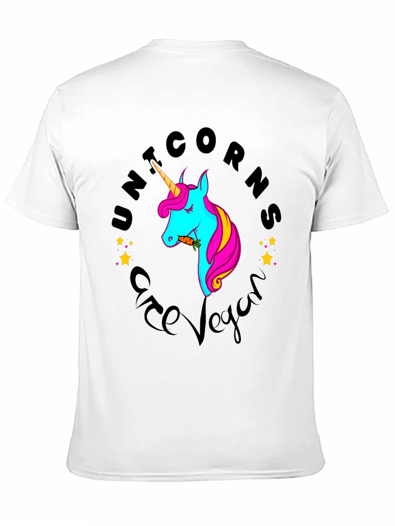 Black Unicorns Are Vegan Black T-Shirt view 11