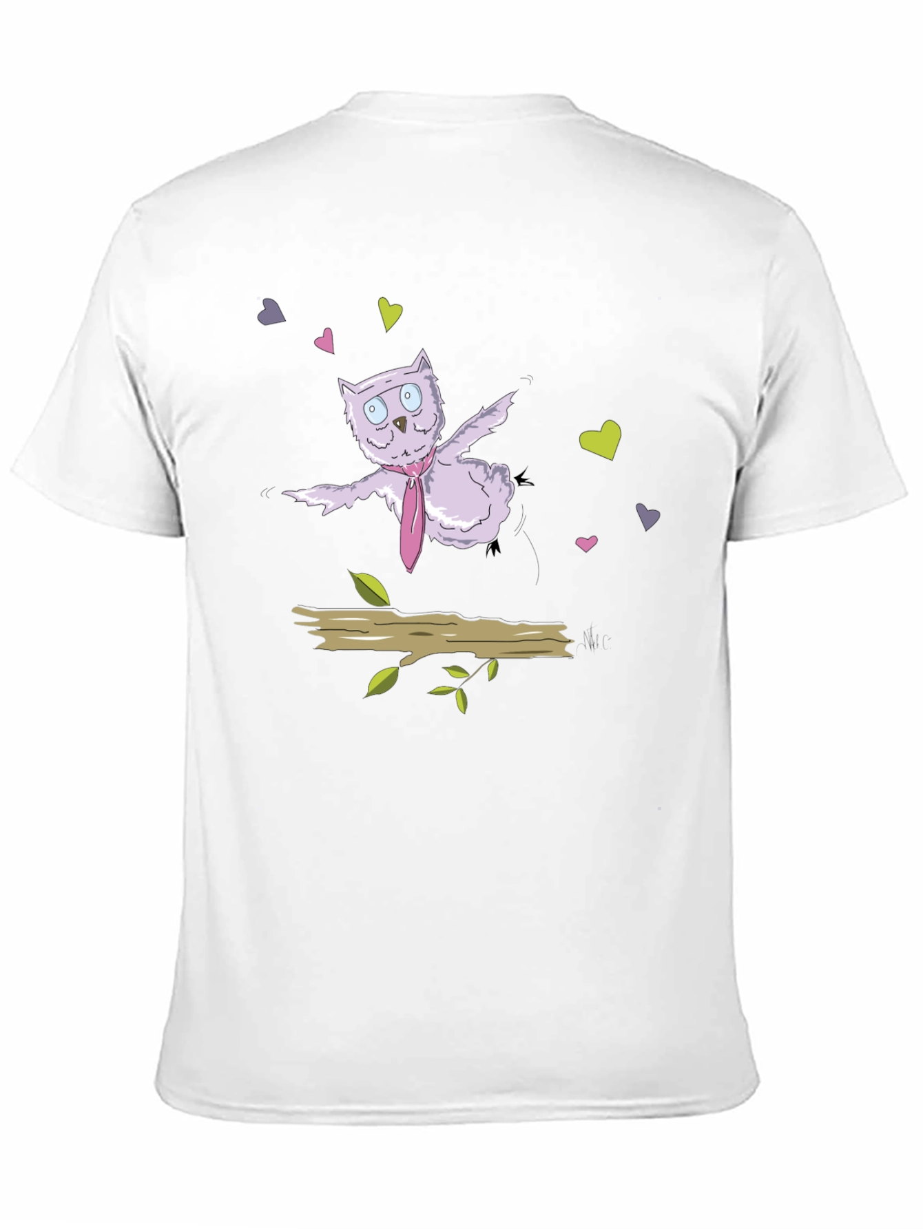 Black Cute Cartoon Owl T-Shirt view 11