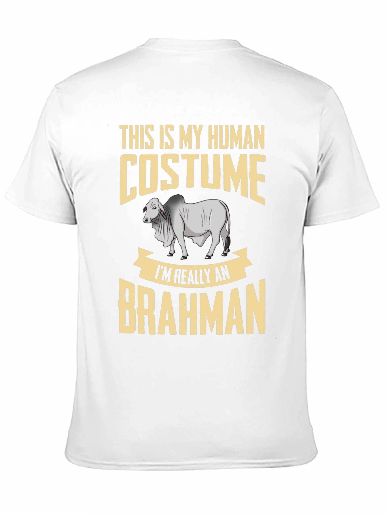 Black Human Costume Brahman Cattle Funny Graphic Tee view 11