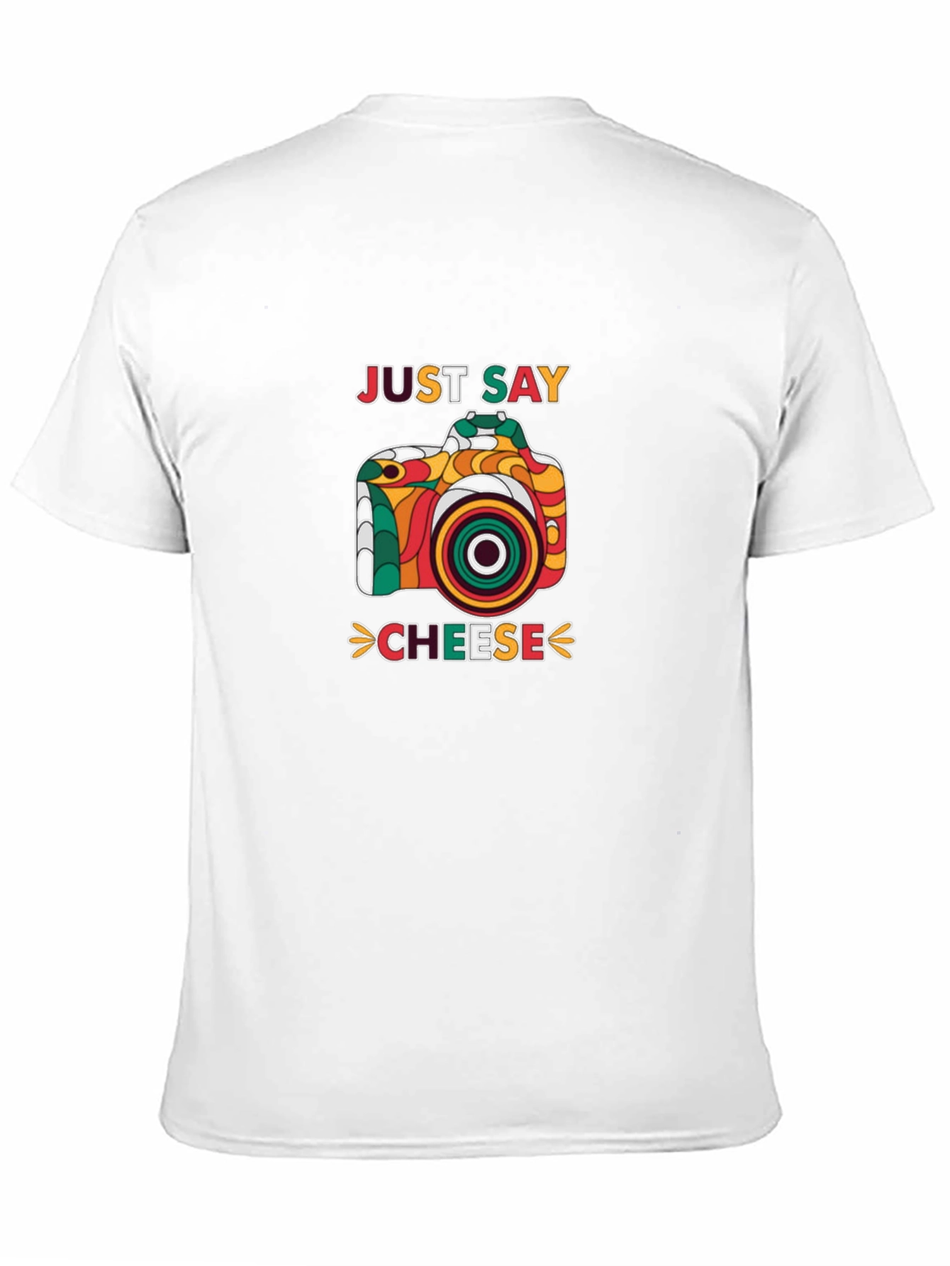 Black Just Say Cheese Retro Camera Graphic T-Shirt view 11