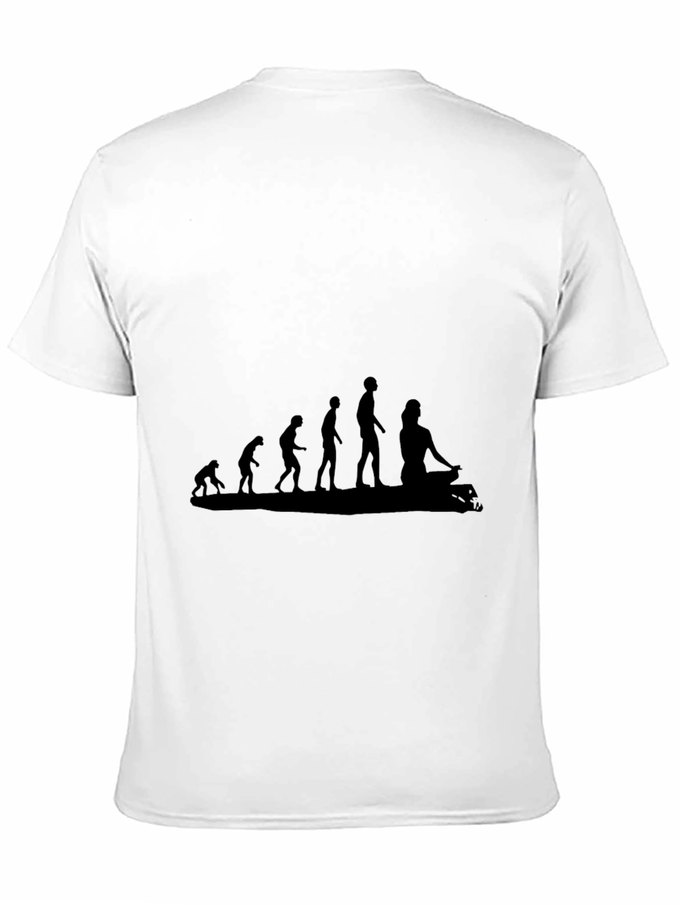 Black Evolution of Yoga T-Shirt - Black Cotton Tee view 11