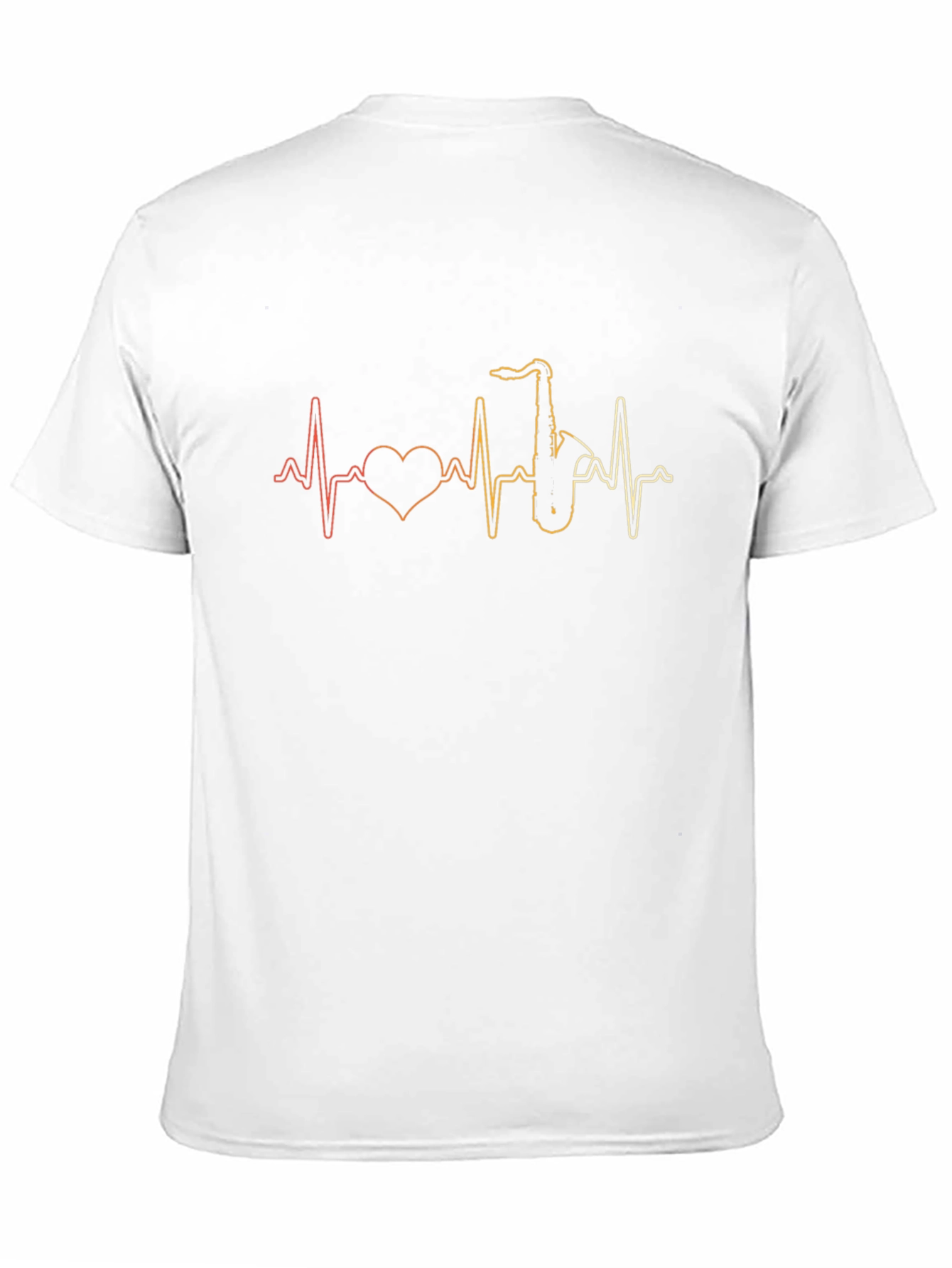 Black Saxophone Heartbeat T-Shirt: Music Lover Tee view 11