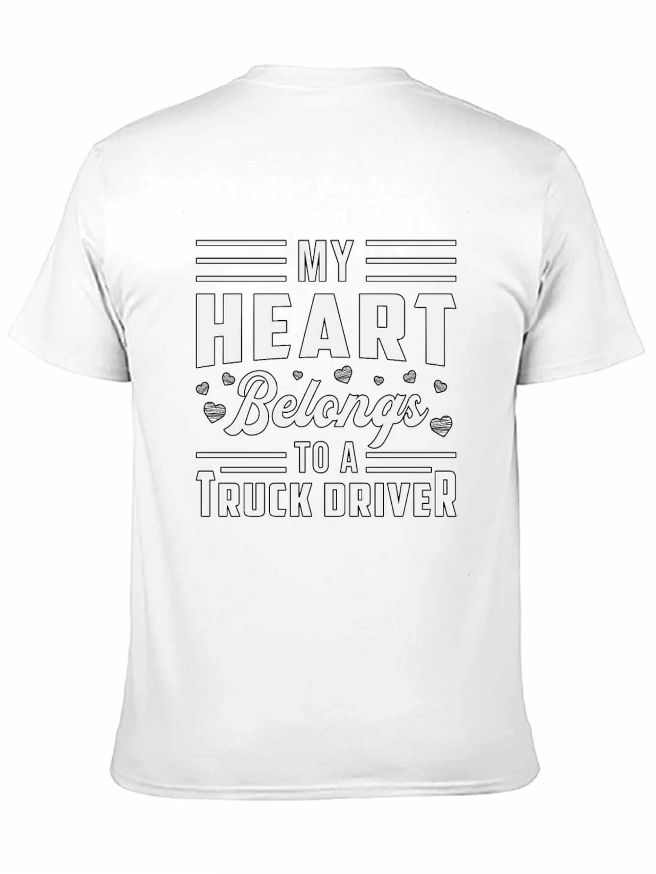 Black My Heart Belongs To A Truck Driver T-Shirt view 11