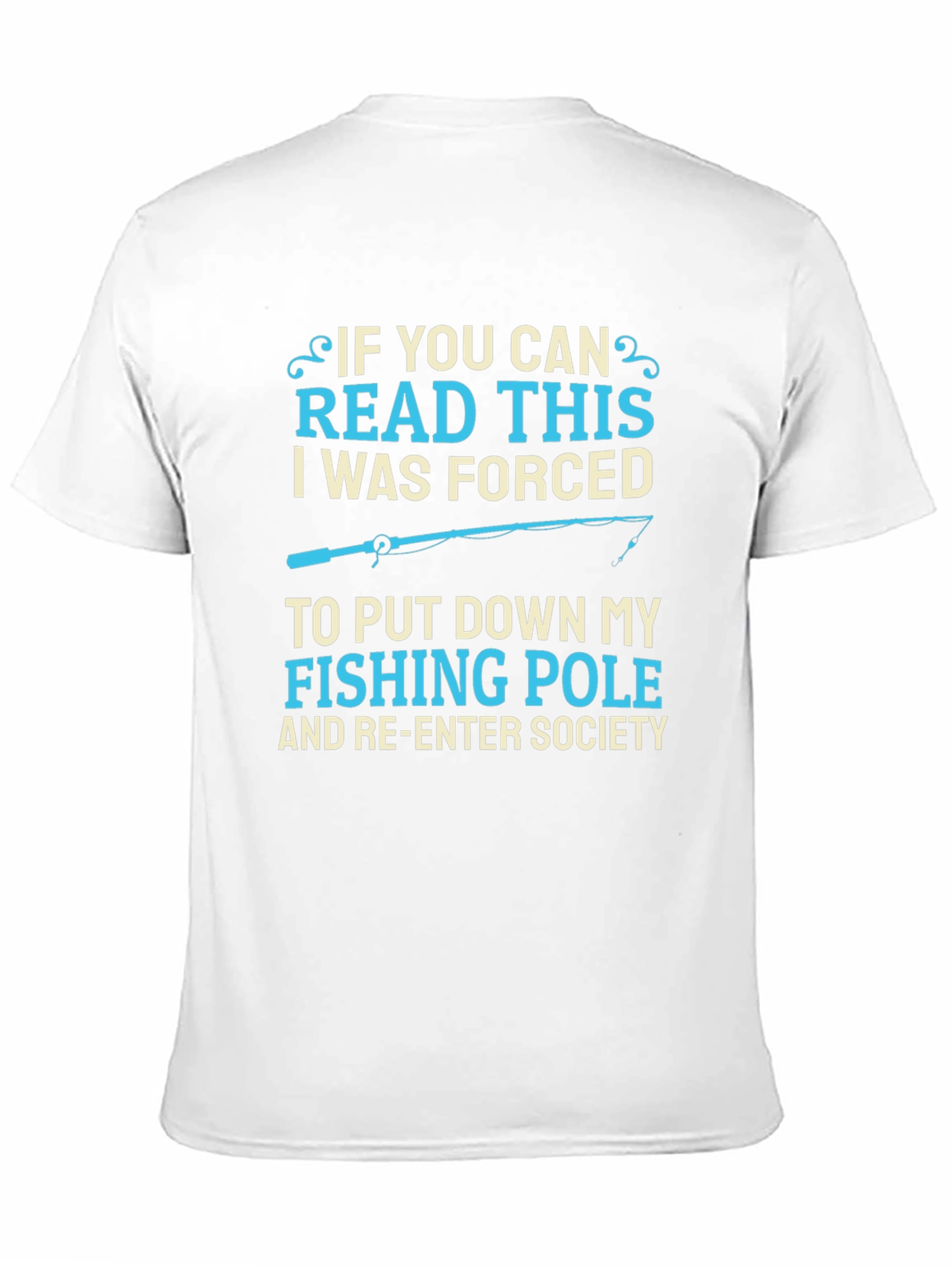 Black Funny Fishing T-Shirt - Forced to Re-Enter Society view 11