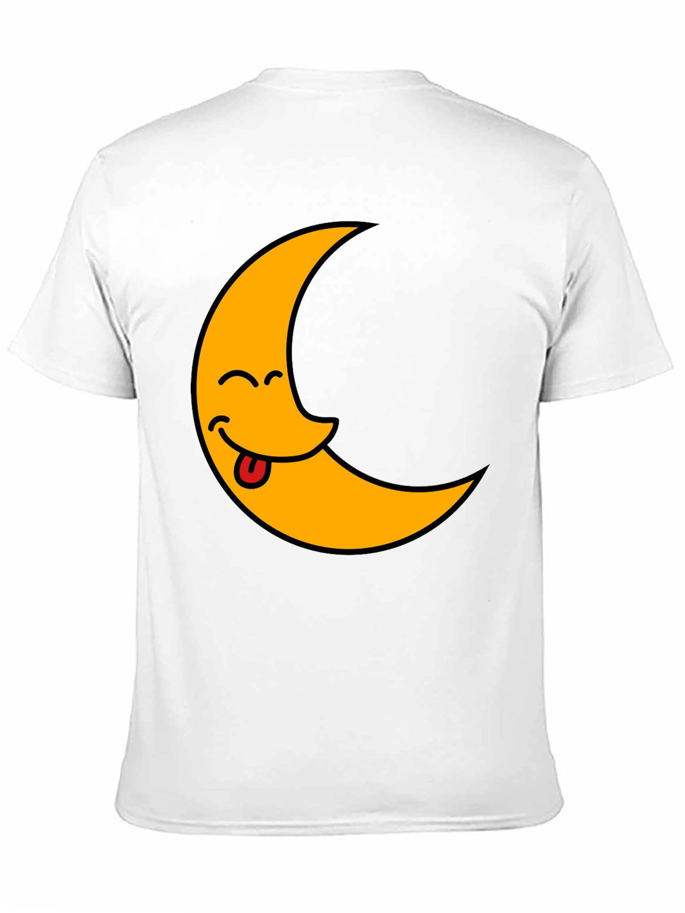Black Funny Crescent Moon Tongue T-Shirt view 11