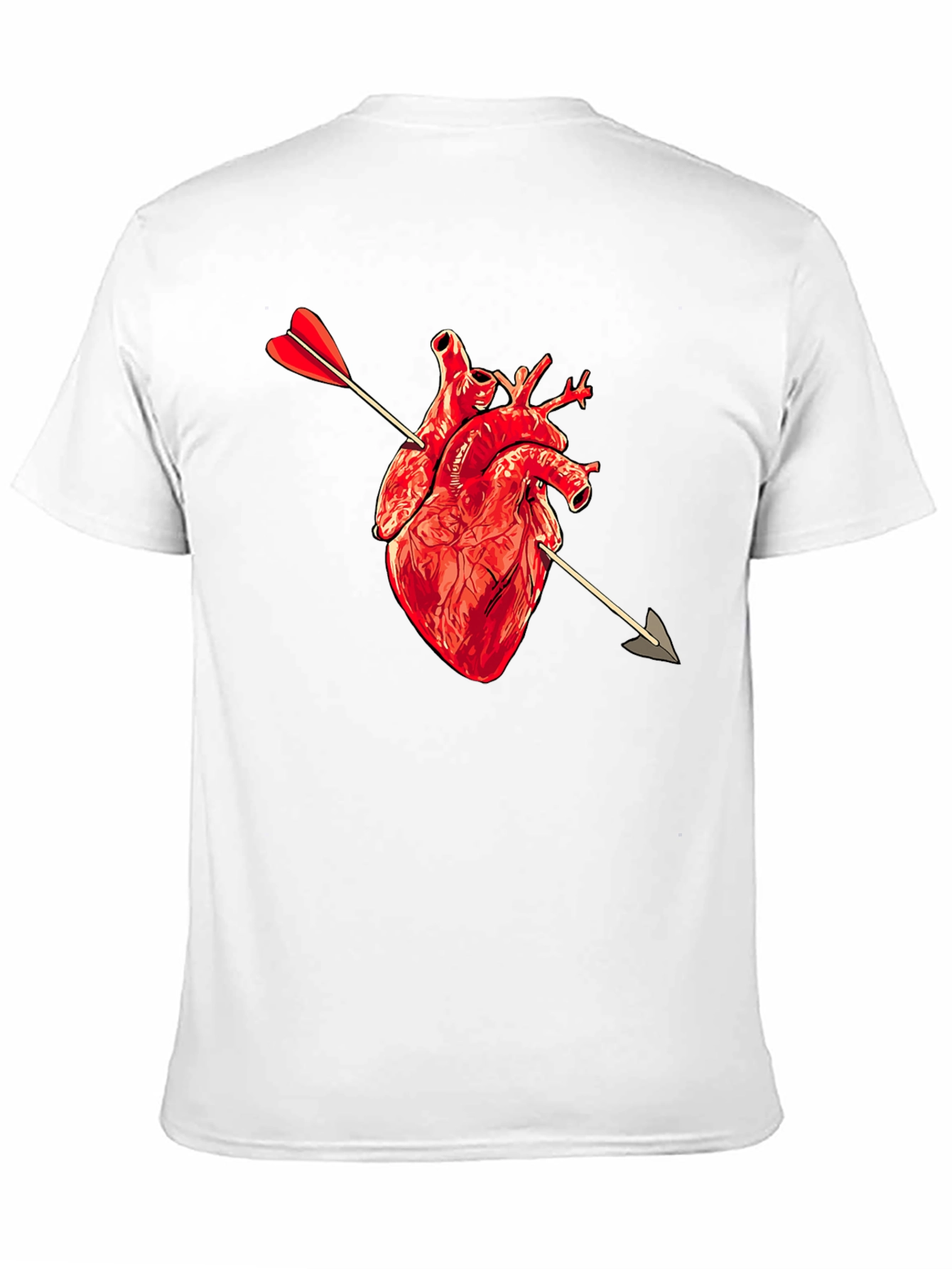 Black Anatomical Heart Arrow T-Shirt view 11