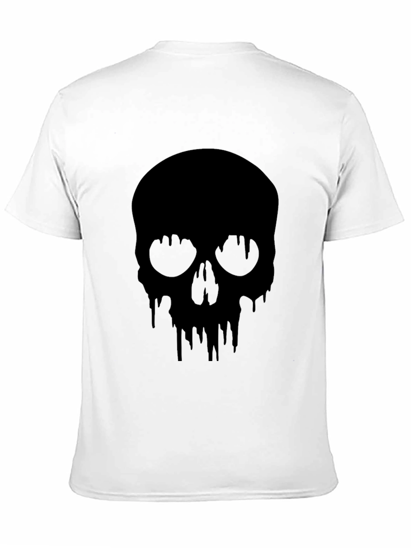 Black Men's Black Skull Drip Graphic Tee view 11