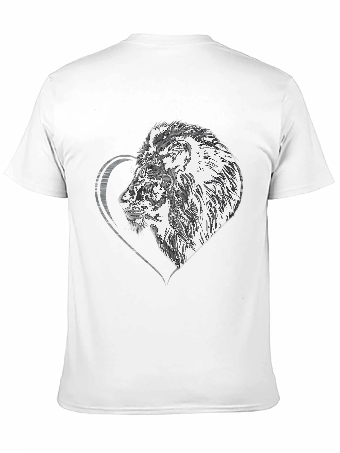 Black Lion Heart Graphic Tee - Black Unisex T-Shirt view 11