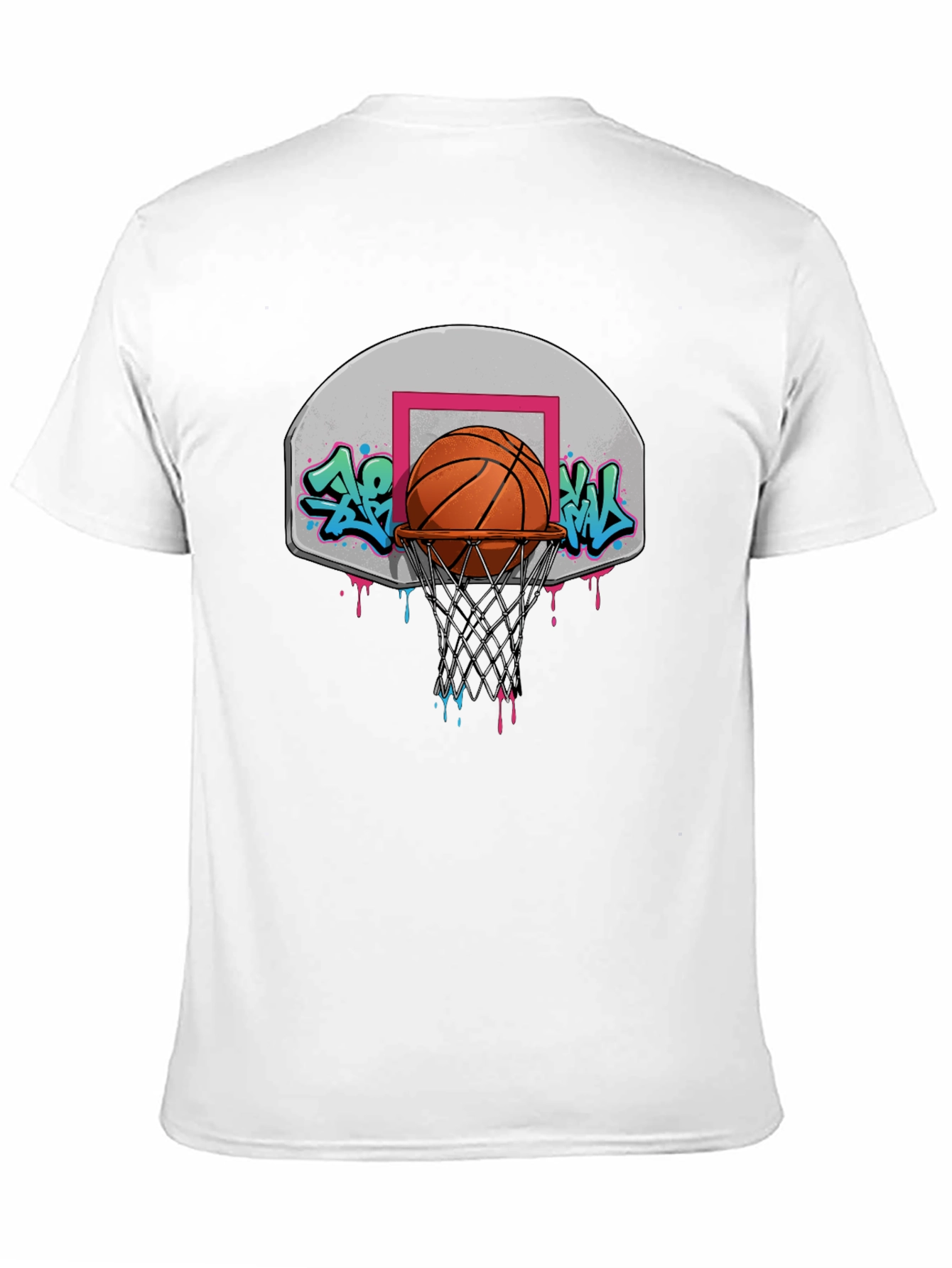 Black Basketball Hoop Graffiti T-Shirt - Urban Style Tee view 11