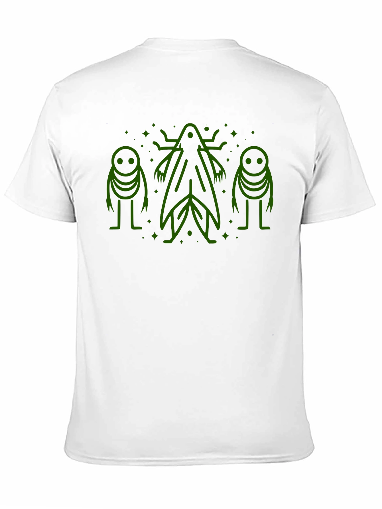 Black Geometric Mothman Graphic Tee view 11